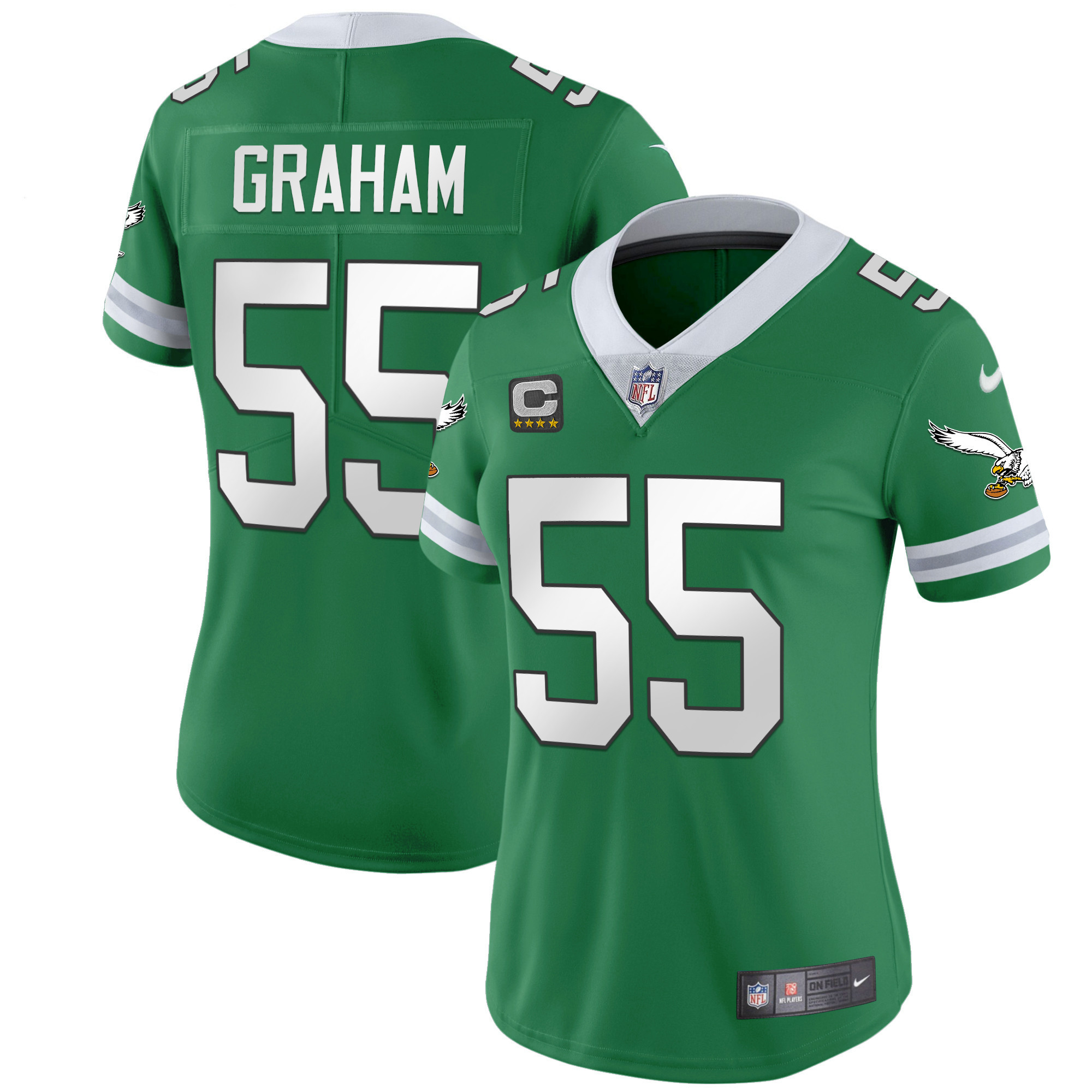 Brandon Graham Women's Philadelphia Eagles Gold & Kelly Vapor Throwback Kelly Green Jersey - All Stitched
