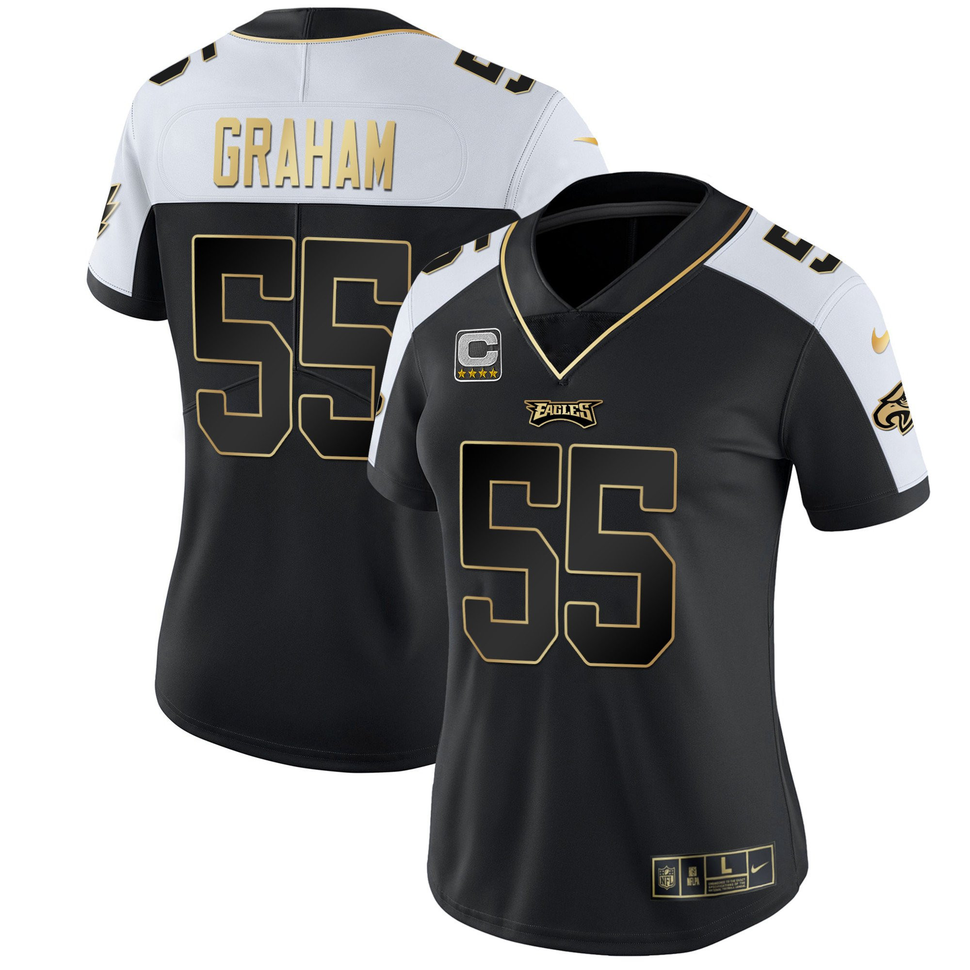 Brandon Graham Women's Philadelphia Eagles Gold & Split Vapor Alternate Jersey - All Stitched