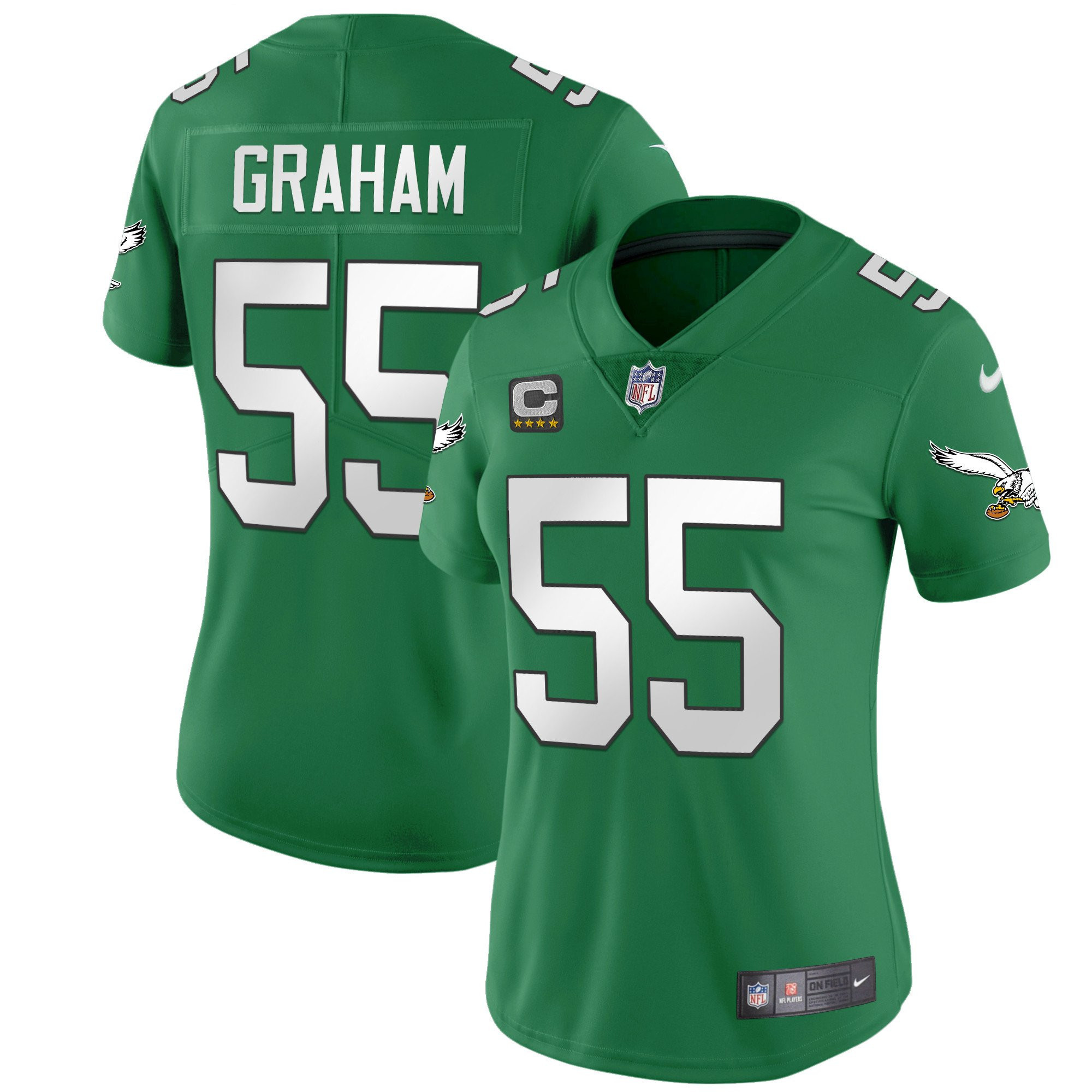 Brandon Graham Women's Philadelphia Eagles Kelly Green Gold Jersey - All Stitched