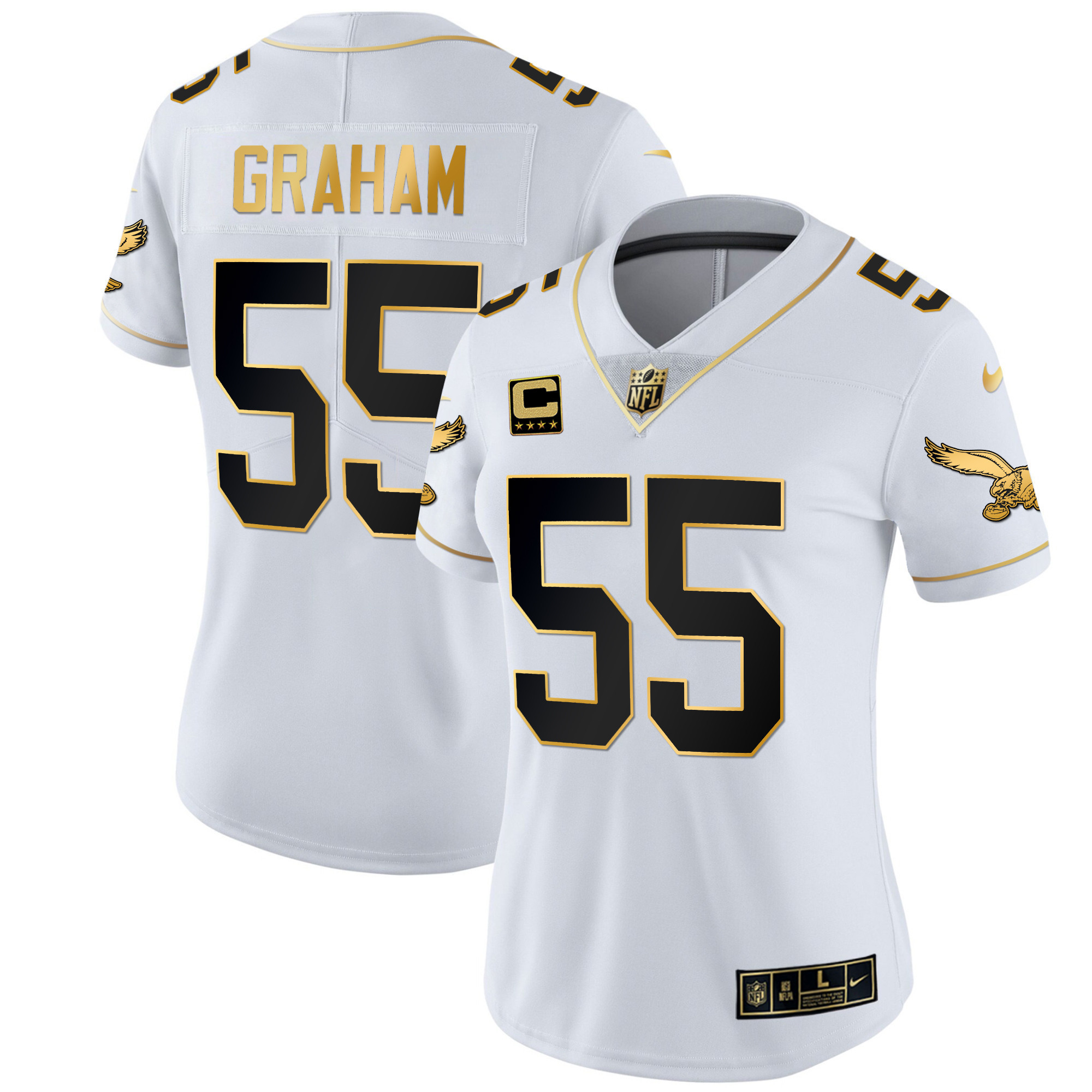 Brandon Graham Women's Philadelphia Eagles Kelly Green Gold White Gold Jersey - All Stitched