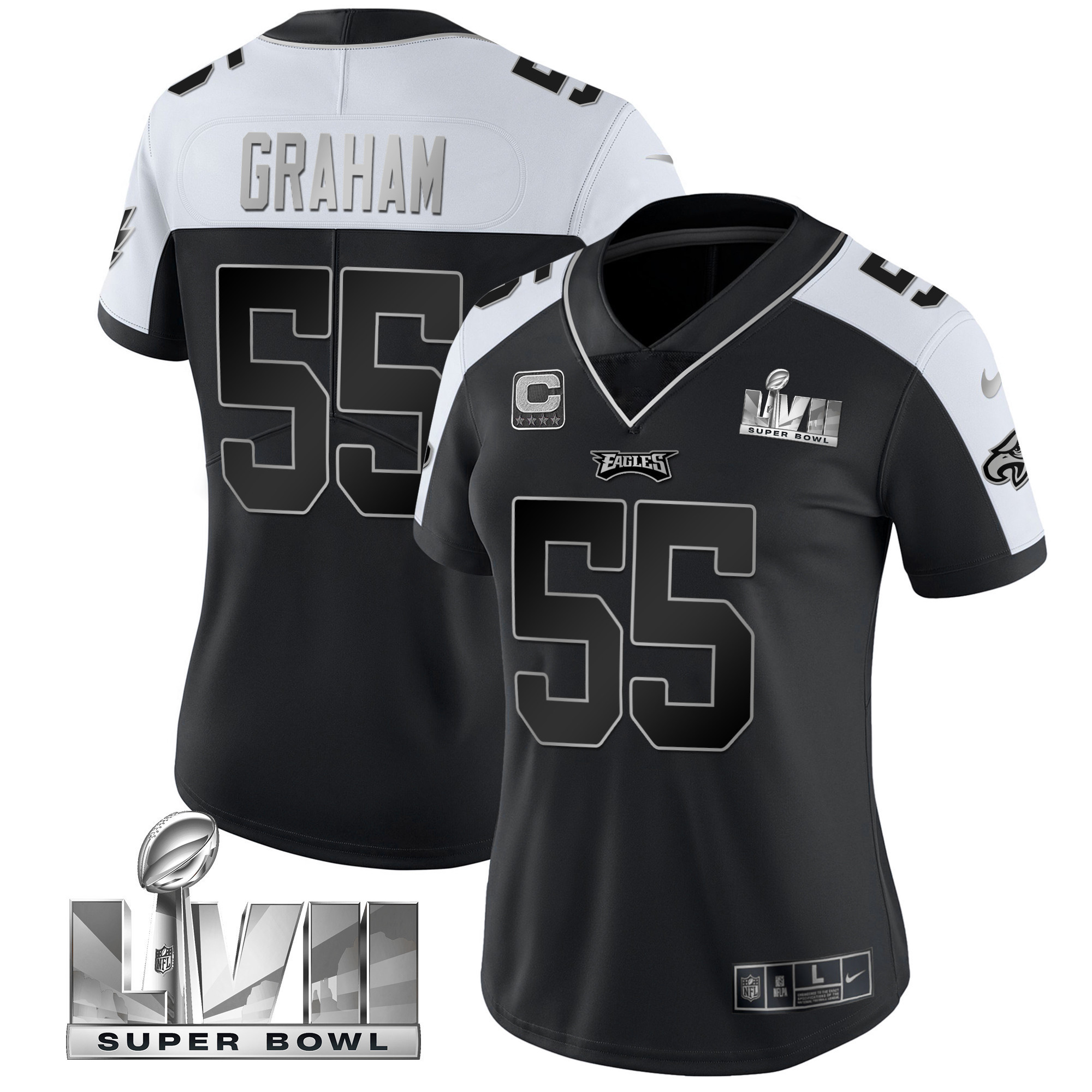 Brandon Graham Women's Philadelphia Eagles Super Bowl LVII Alternate Alternate Silver Jersey - All Stitched