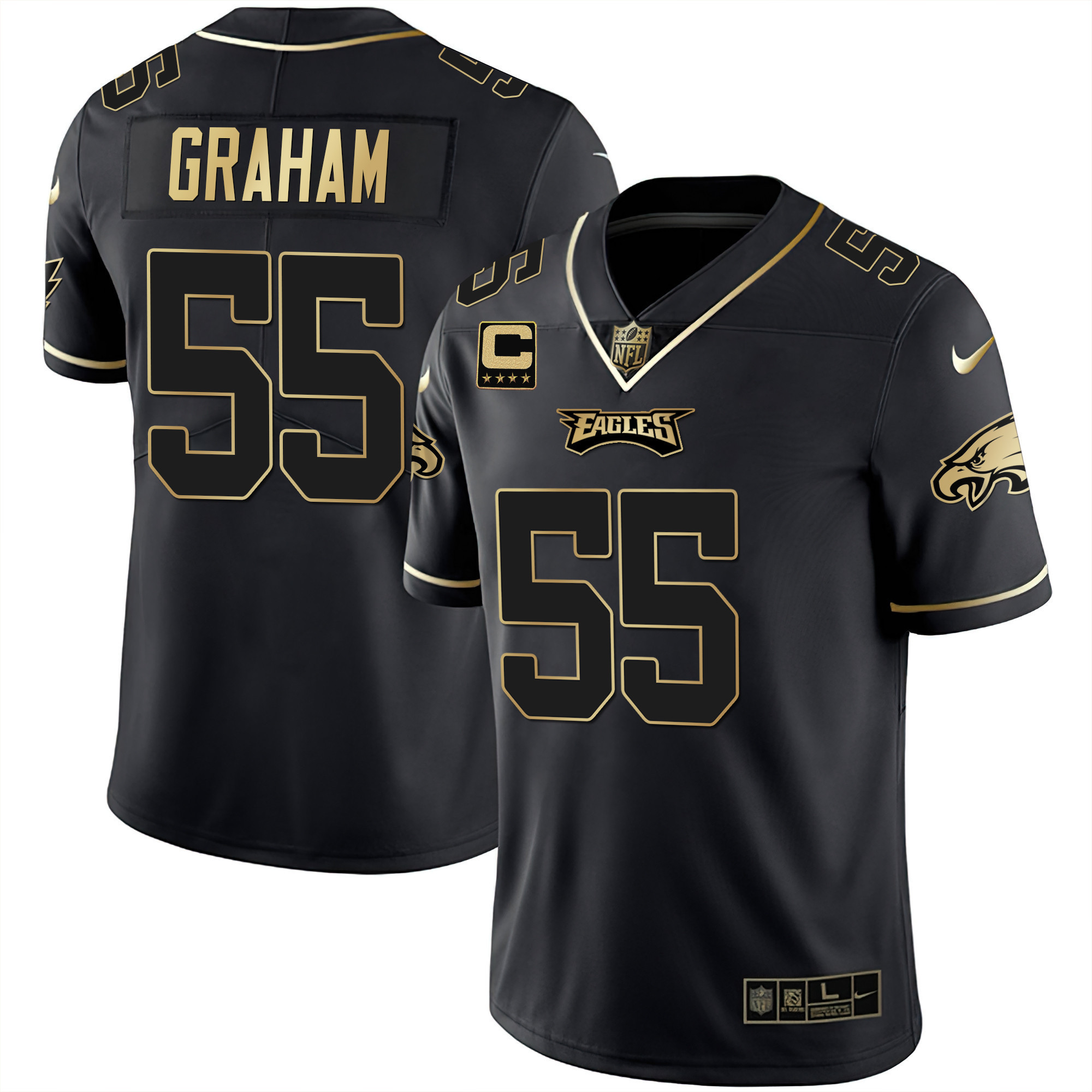 Brandon Graham Youth's Philadelphia Eagles Gold & Split Vapor Black Gold Jersey - All Stitched