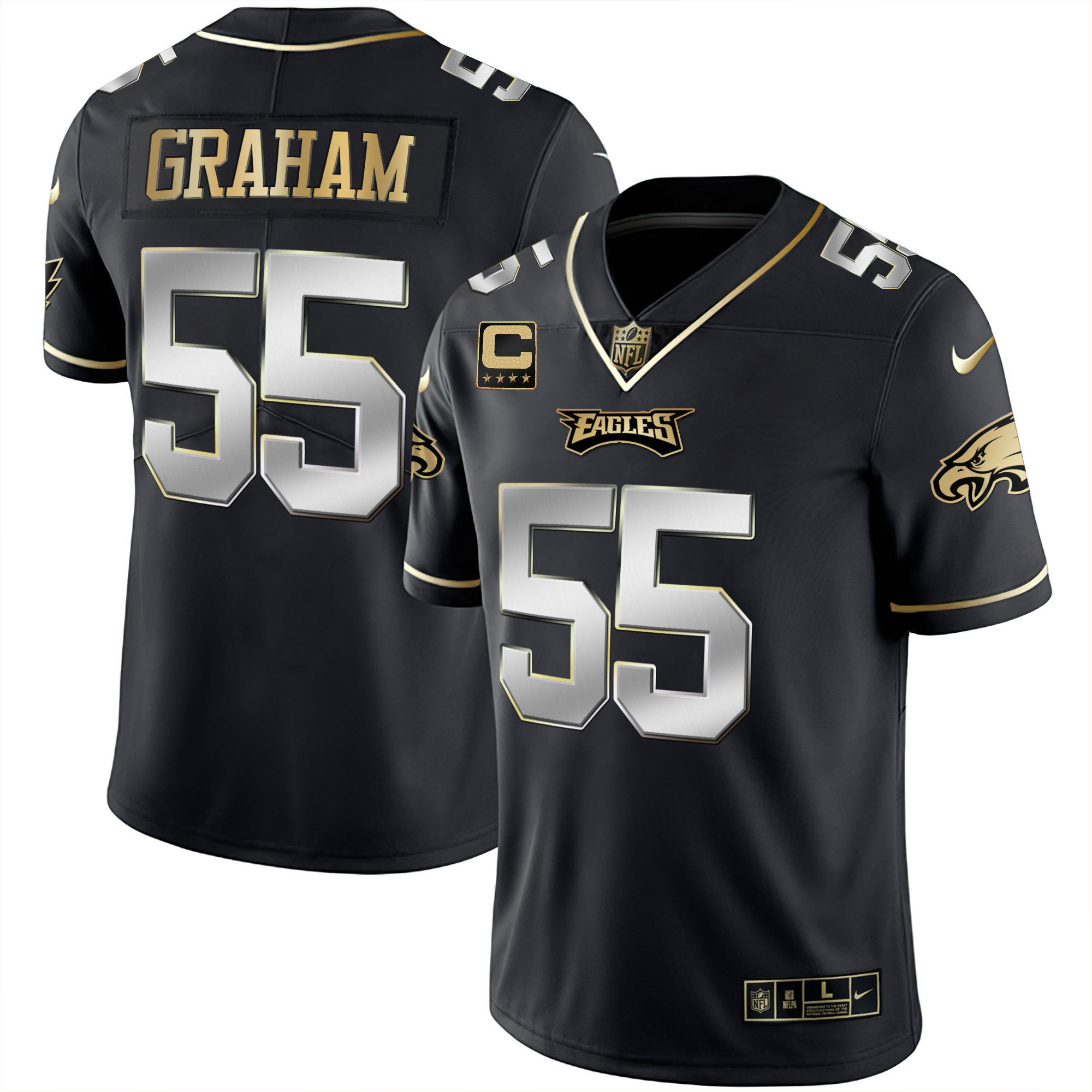 Brandon Graham Youth's Philadelphia Eagles Gold & Split Vapor Black Limited Jersey - All Stitched