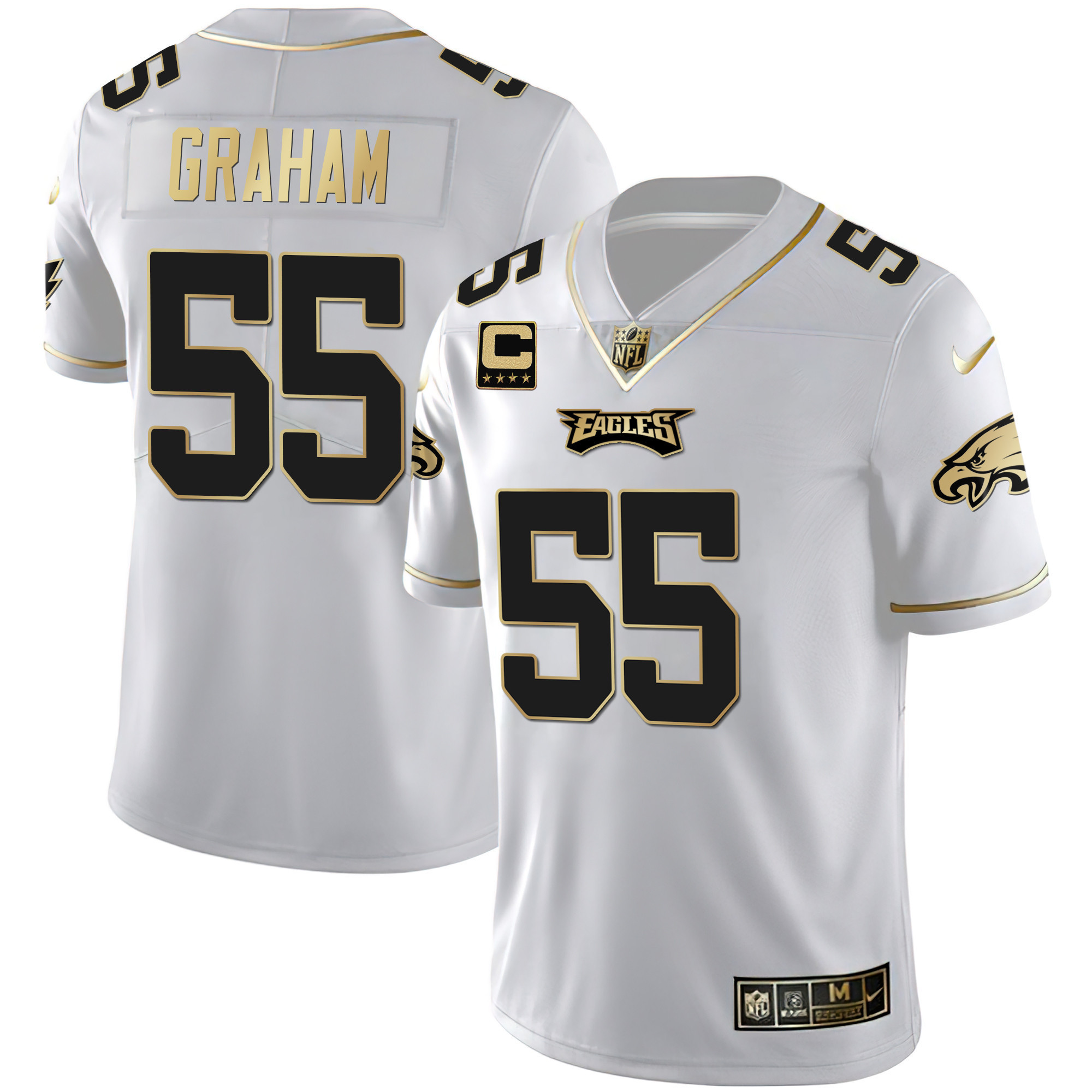 Brandon Graham Youth's Philadelphia Eagles Gold & Split Vapor White Gold Jersey - All Stitched