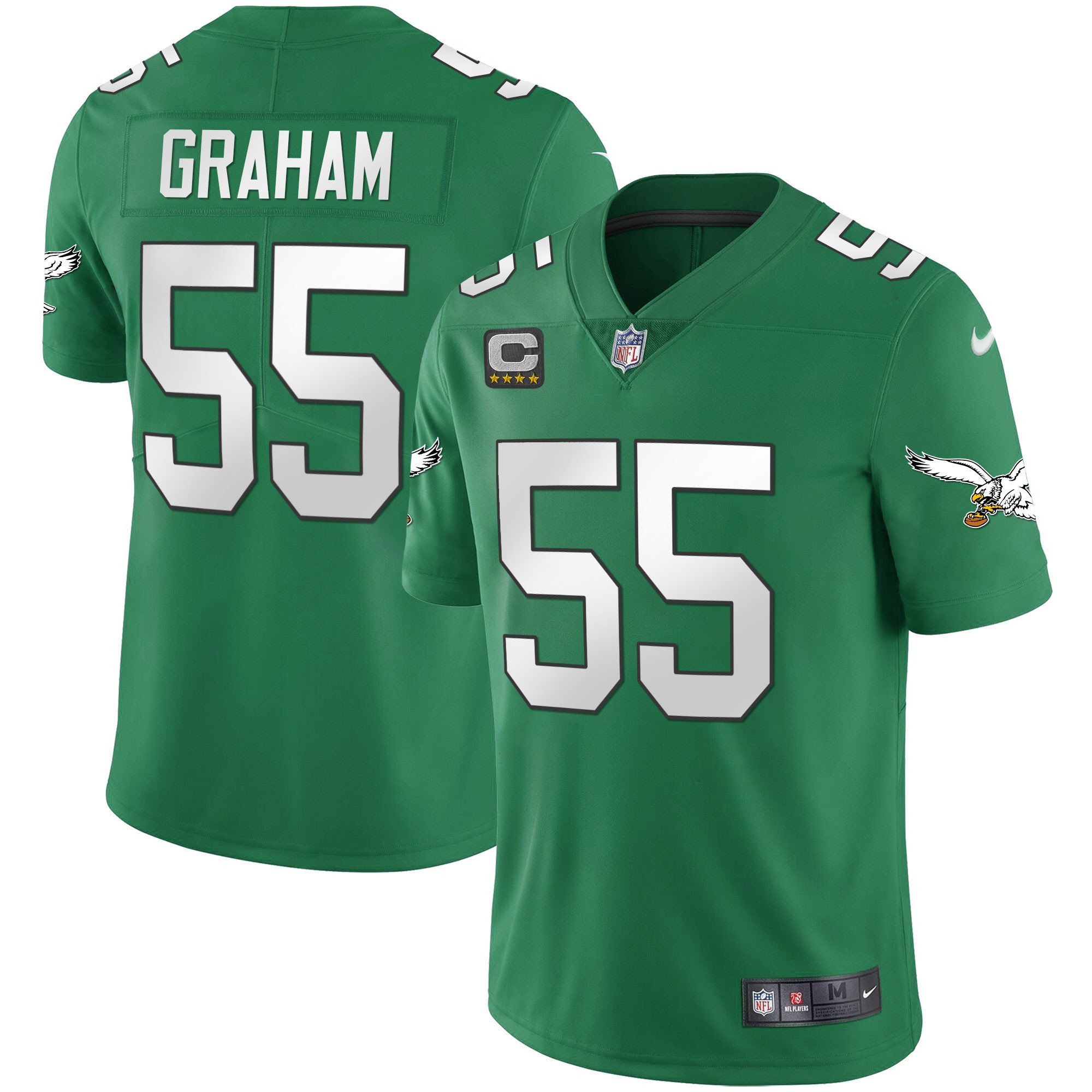 Brandon Graham Youth's Philadelphia Eagles Kelly Green Gold Jersey - All Stitched