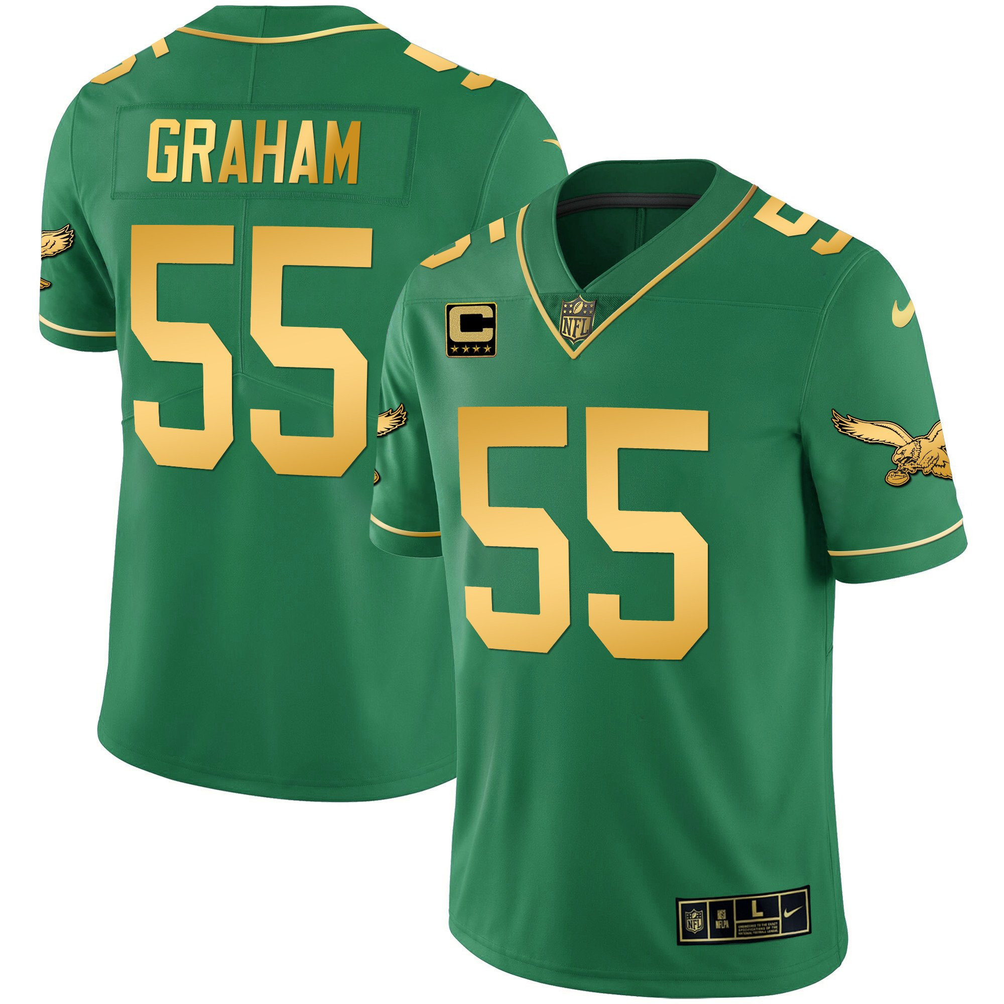 Brandon Graham Youth's Philadelphia Eagles Kelly Green Gold Kelly Gold Jersey - All Stitched