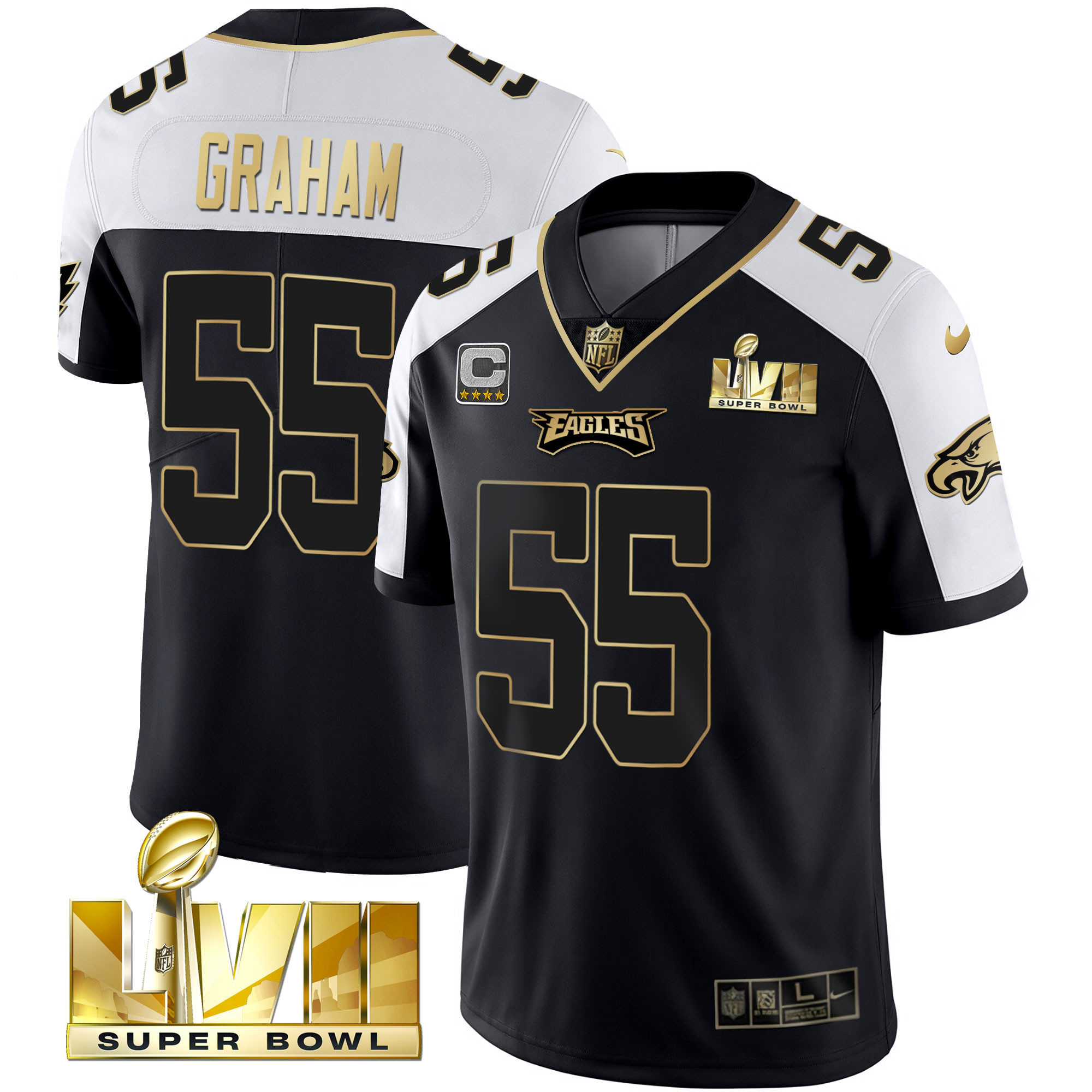 Brandon Graham Youth's Philadelphia Eagles Super Bowl Vapor Gold Alternate Jersey - All Stitched