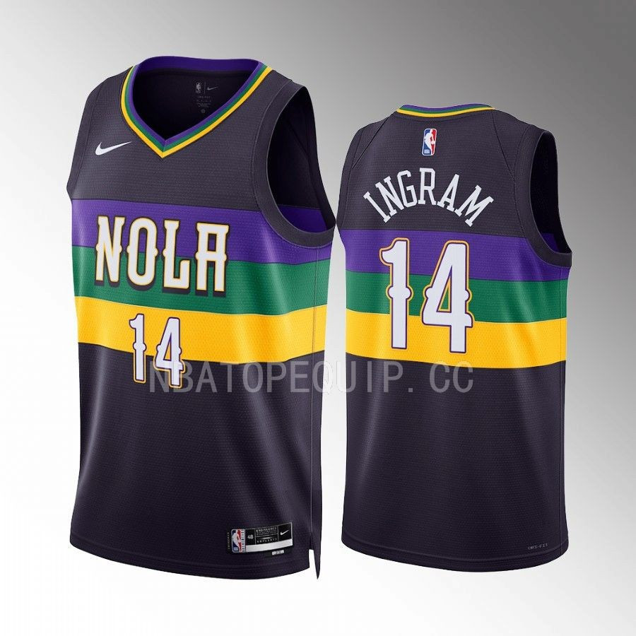 Brandon Ingram 14 New Orleans Pelicans Purple Stitched Jersey 2022-23 City Edition Swingman