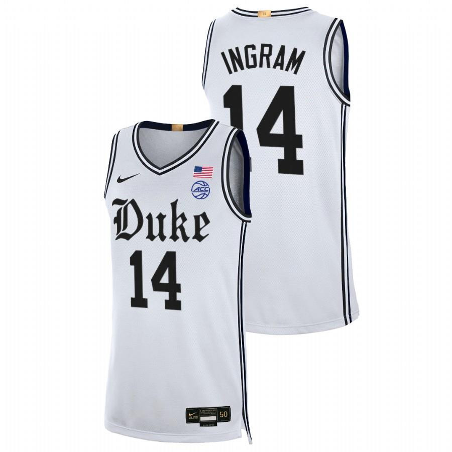 Brandon Ingram 14 White Duke Blue Devils 2023 Limited The Brotherhood Stitched Jersey