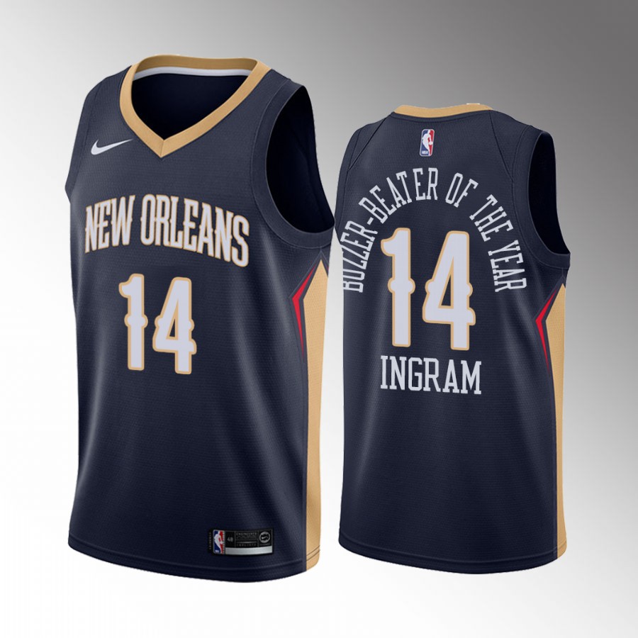 Brandon Ingram Buzzer-Beater of the Year New Orleans Pelicans #14 Navy Jersey Fan Favorite