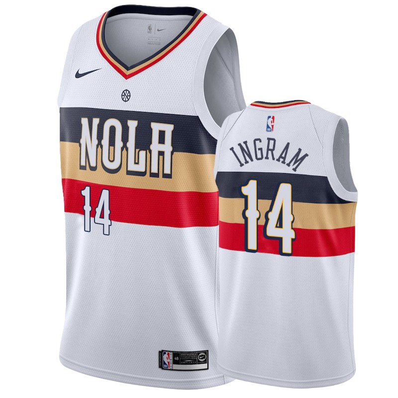 Brandon Ingram New Orleans Pelicans #14 2019-20 Earned Men’s Jersey – White