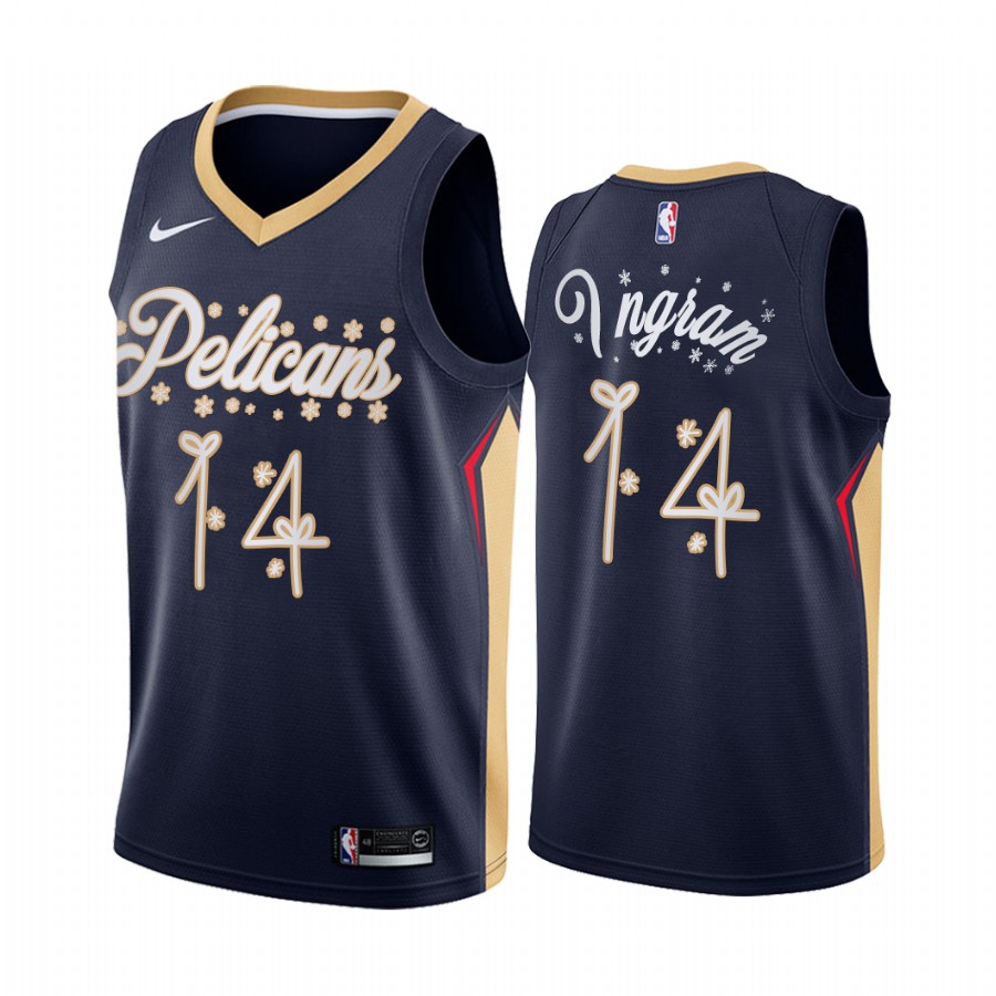 Brandon Ingram New Orleans Pelicans 2020 Christmas Night Navy Jersey Festive Special Edition