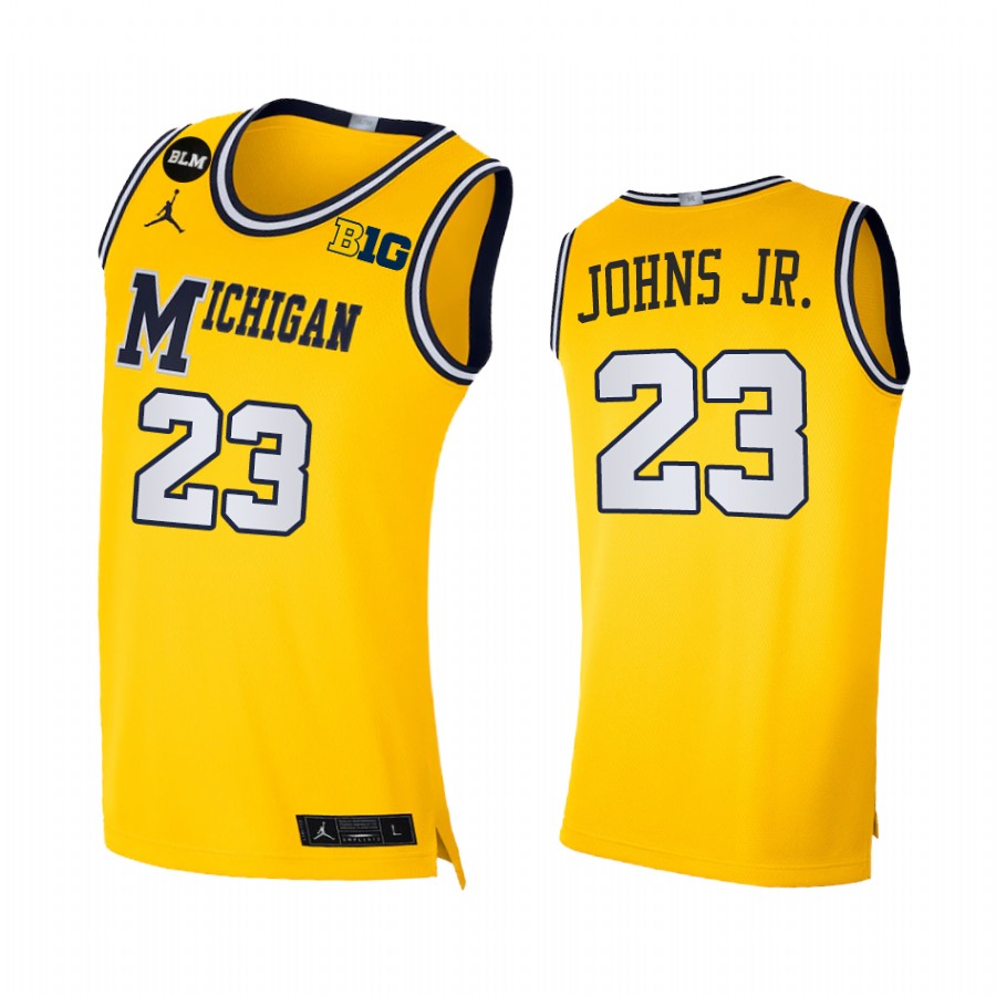 Brandon Johns Jr. Michigan Wolverines Yellow Jersey 2021 BLM Social Justice Limited
