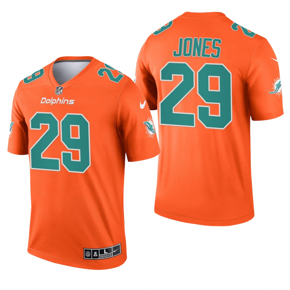 Brandon Jones Miami Dolphins Orange Jersey Inverted Legend – Men’s