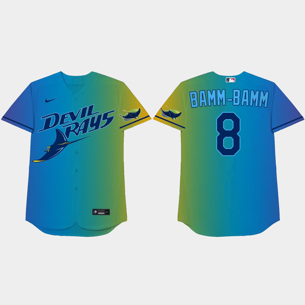 Brandon Lowe 2021 Players' Weekend Bamm-Bamm Nickname Jersey - Blue