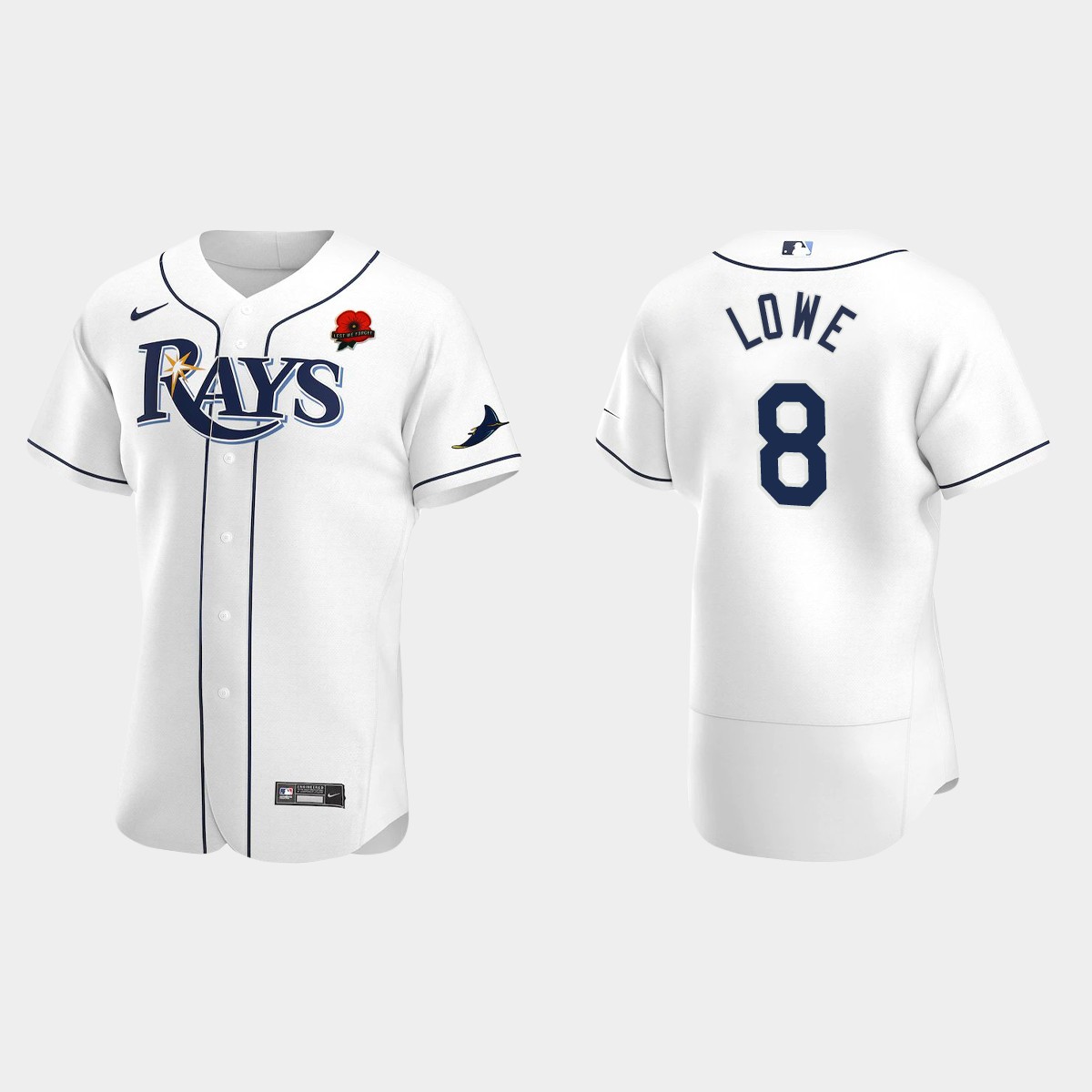 Brandon Lowe Tampa Bay Rays 2021 Memorial Day Jersey – White