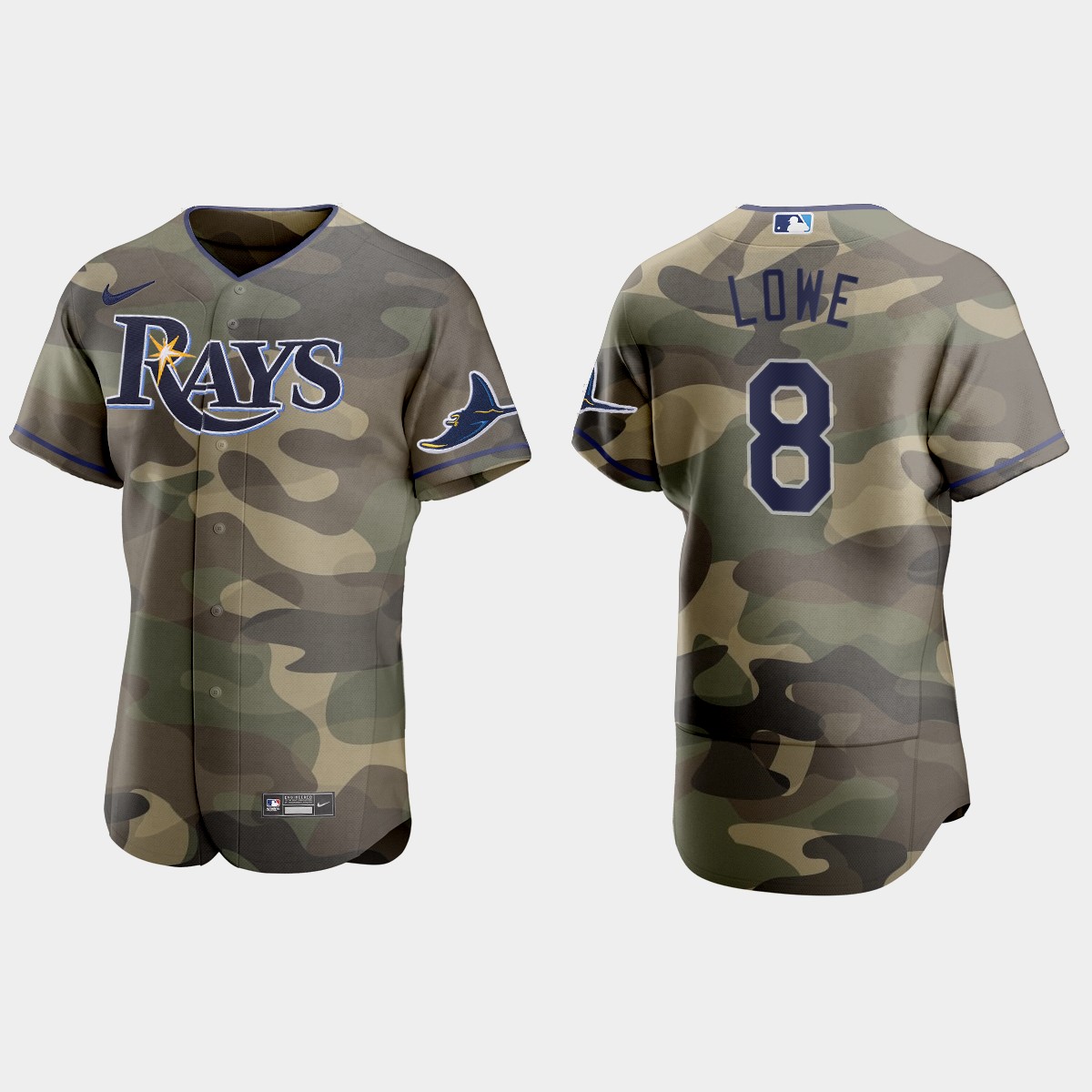 Brandon Lowe Tampa Bay Rays 2021 National Armed Forces Day Jersey – Camo