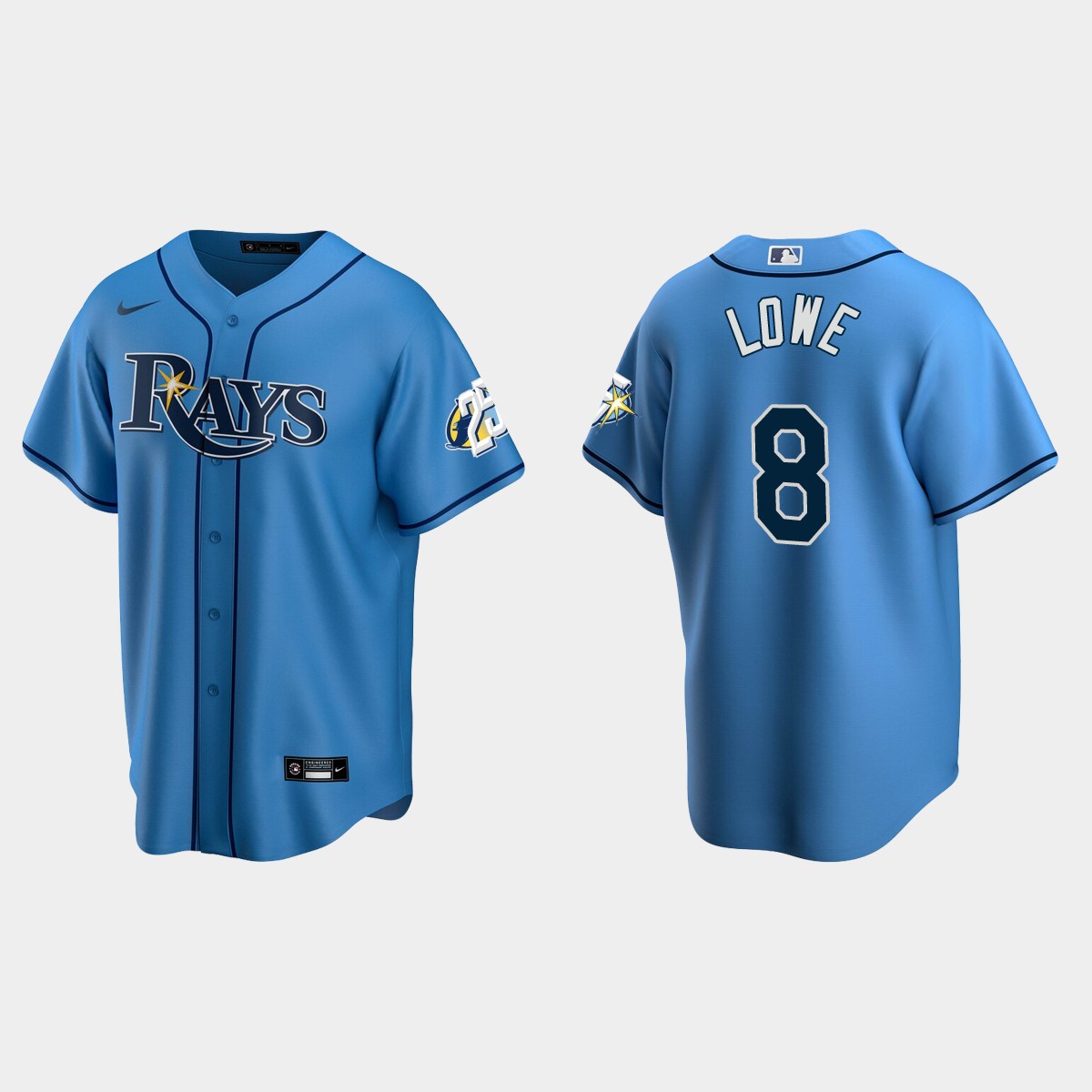 Brandon Lowe Tampa Bay Rays 25th Anniversary Jersey – Light Blue
