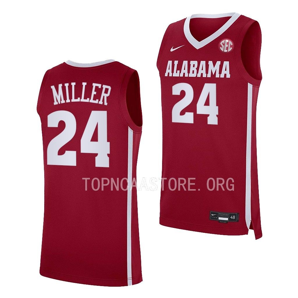 Brandon Miller Alabama Crimson Tide #24 Crimson College Jersey