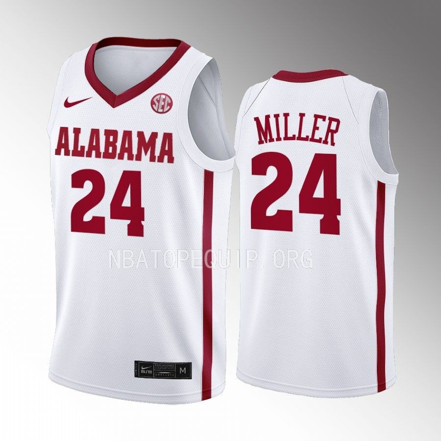 Brandon Miller Alabama Crimson Tide College Men's White Jersey
