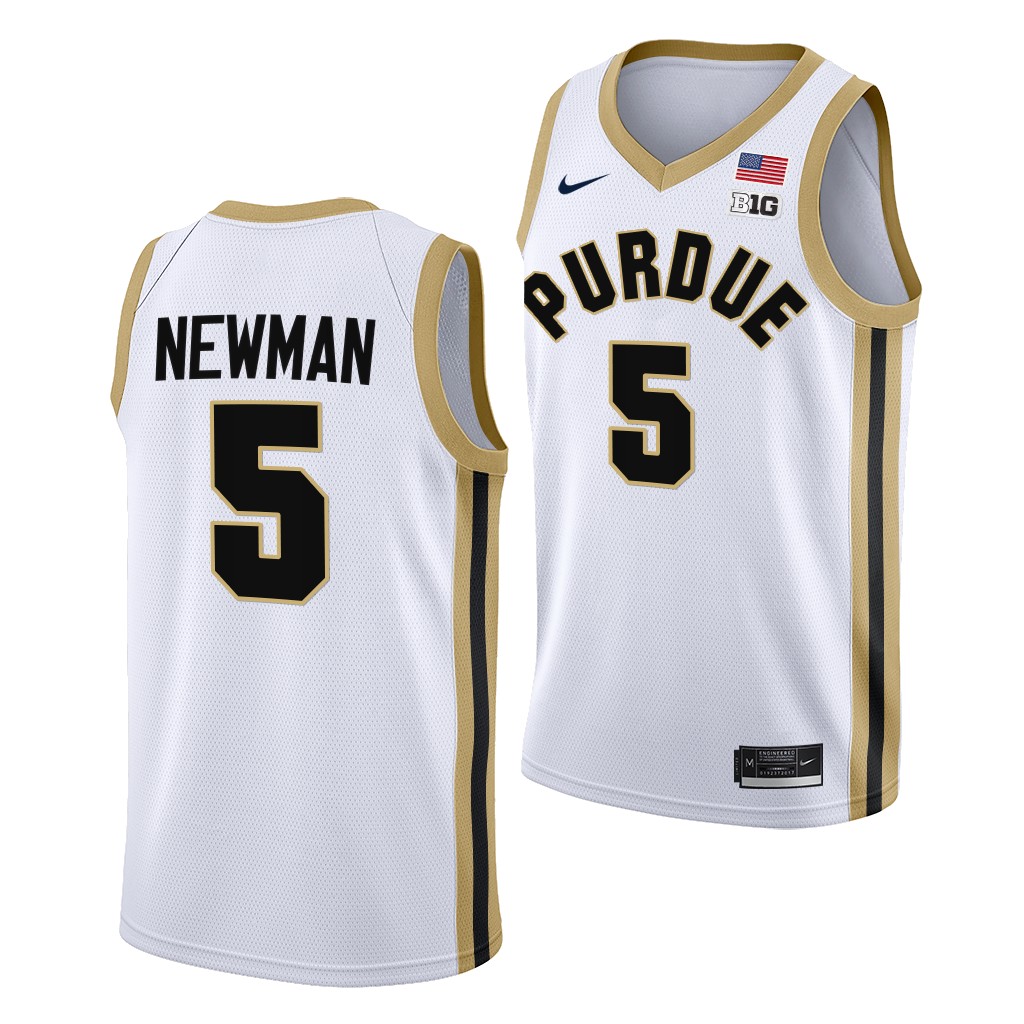 Brandon Newman Purdue Boilermakers #5 White College Jersey 2022-23
