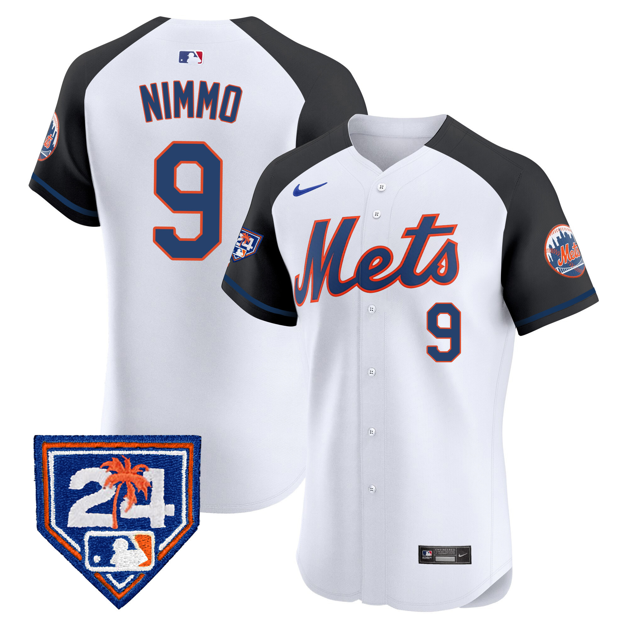 Brandon Nimmo Men's New York Mets 2024 Spring Training Vapor Premier Elite V2 Alternate Jersey - All Stitched
