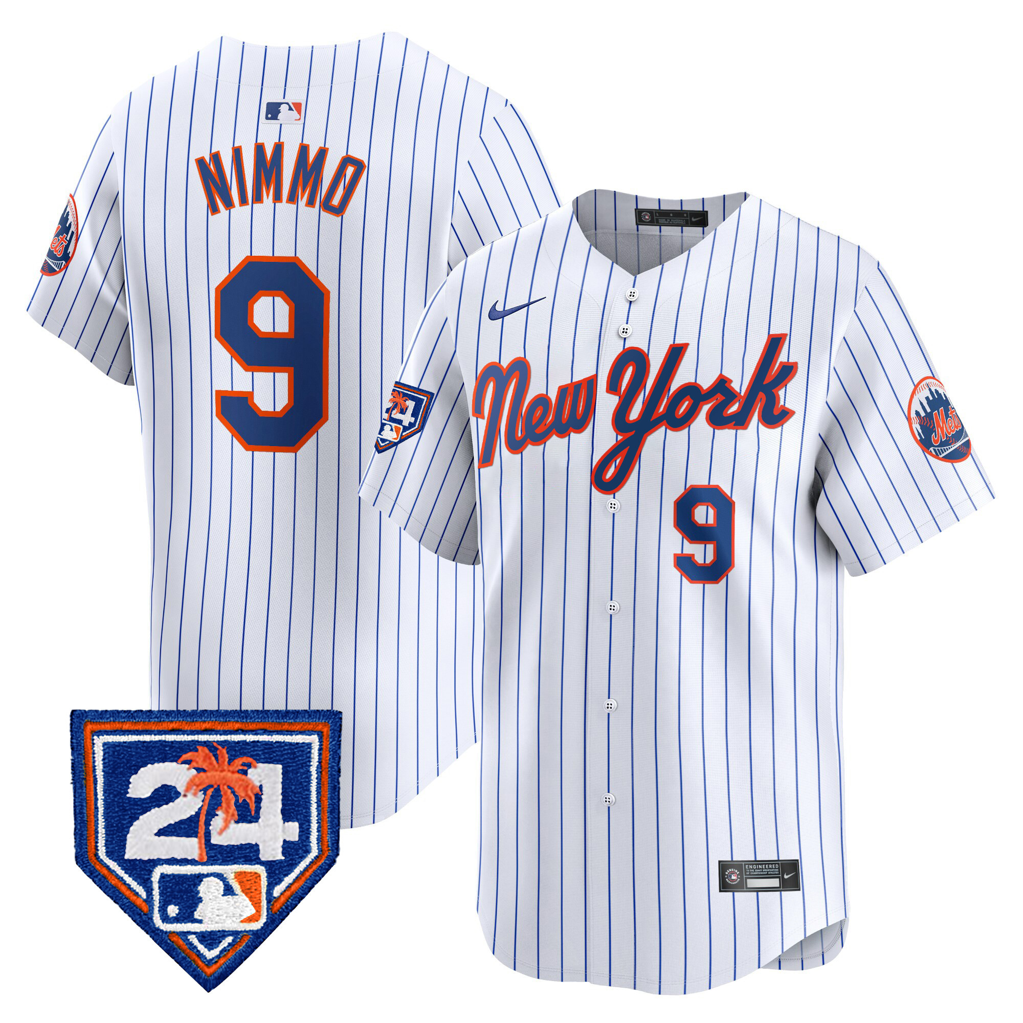 Brandon Nimmo Men's New York Mets 2024 Spring Training Vapor Premier Limited White Jersey - All Stitched