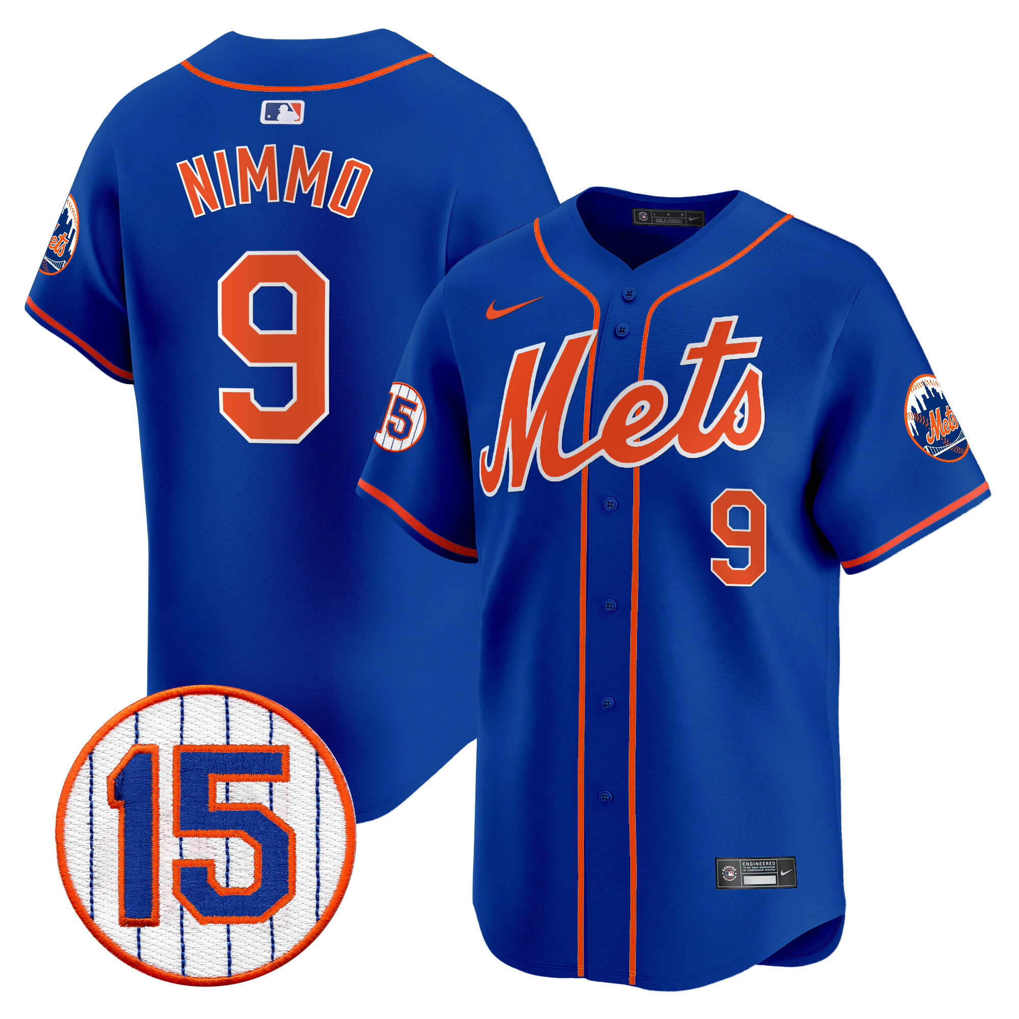 Brandon Nimmo Men's New York Mets Jerry Grote Patch Vapor Premier Limited Royal Jersey - All Stitched