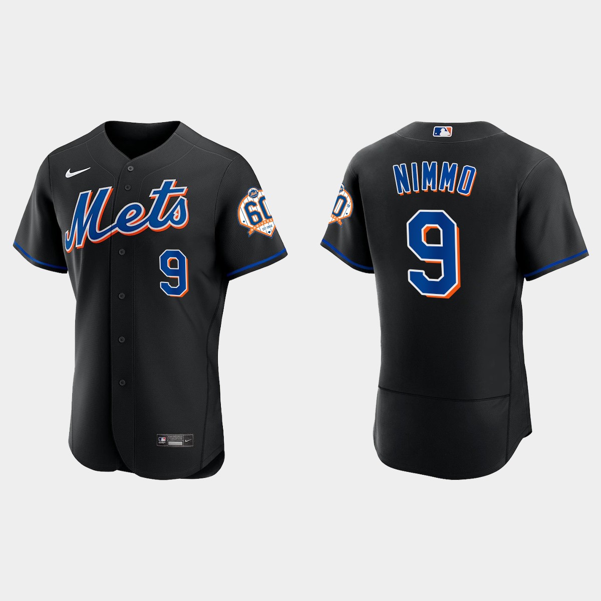 Brandon Nimmo New York Mets 60th Anniversary Alternate Jersey – Black