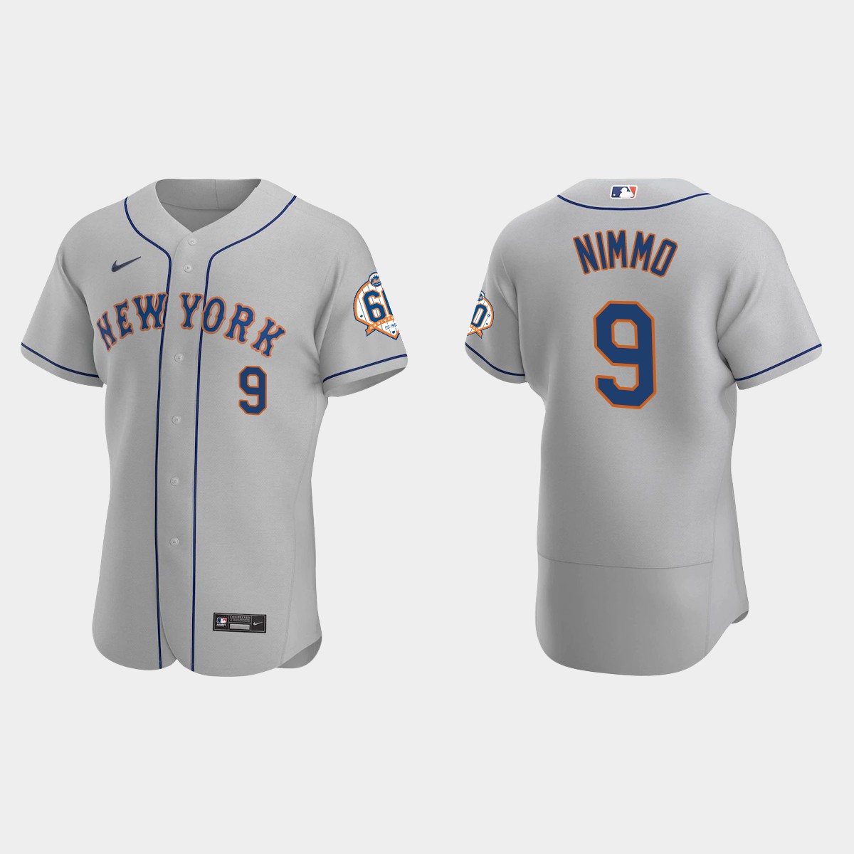 Brandon Nimmo New York Mets 60th Anniversary Road Jersey – Gray