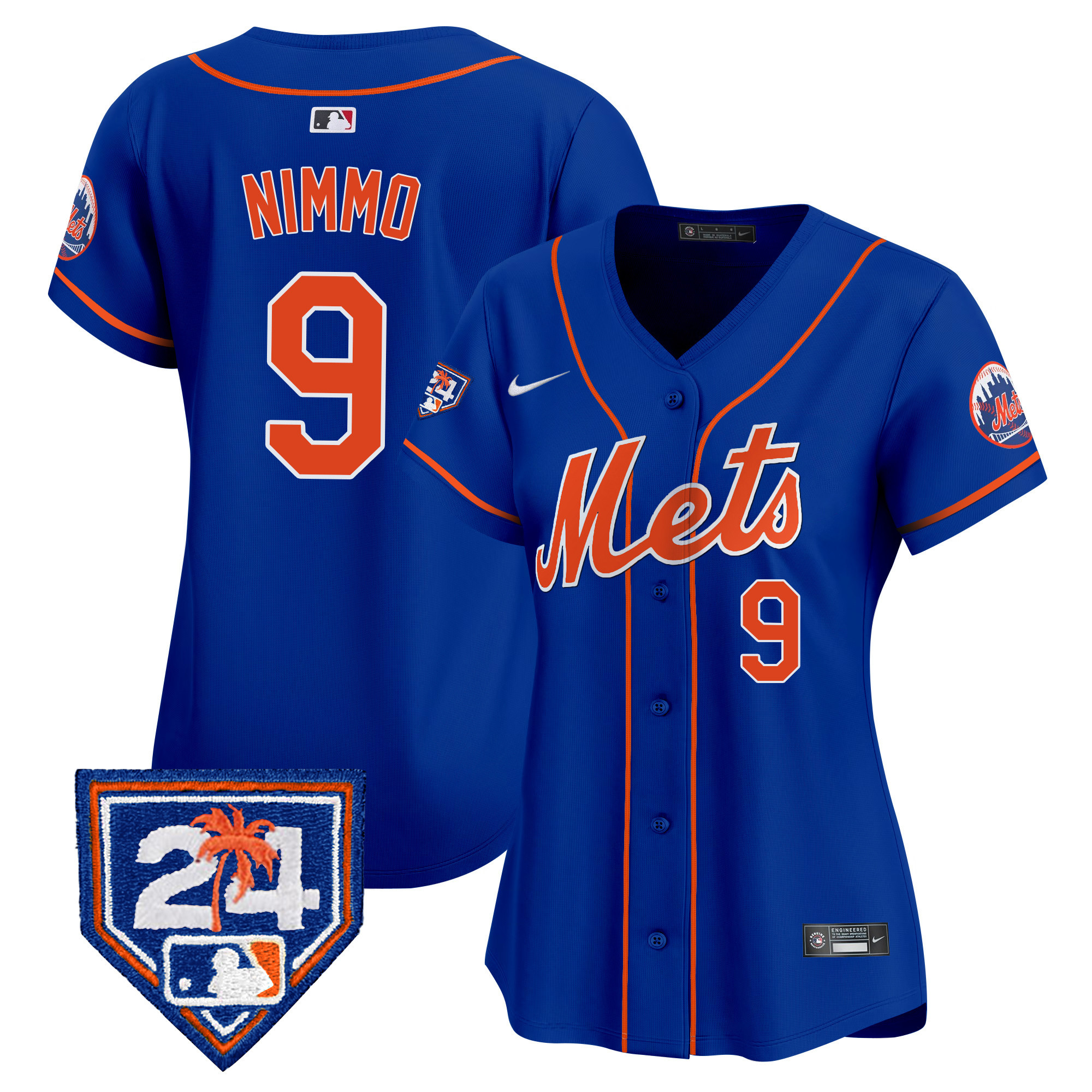Brandon Nimmo Women's New York Mets 2024 Spring Training Vapor Premier Limited V2 Royal Jersey - All Stitched