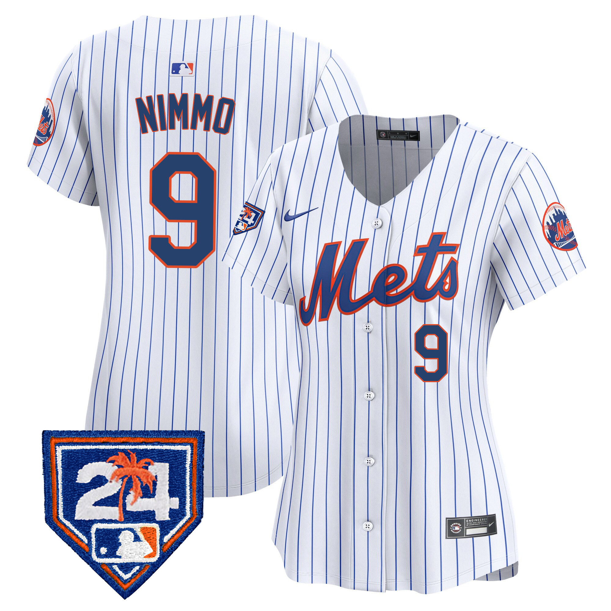Brandon Nimmo Women's New York Mets 2024 Spring Training Vapor Premier Limited V2 White Jersey - All Stitched