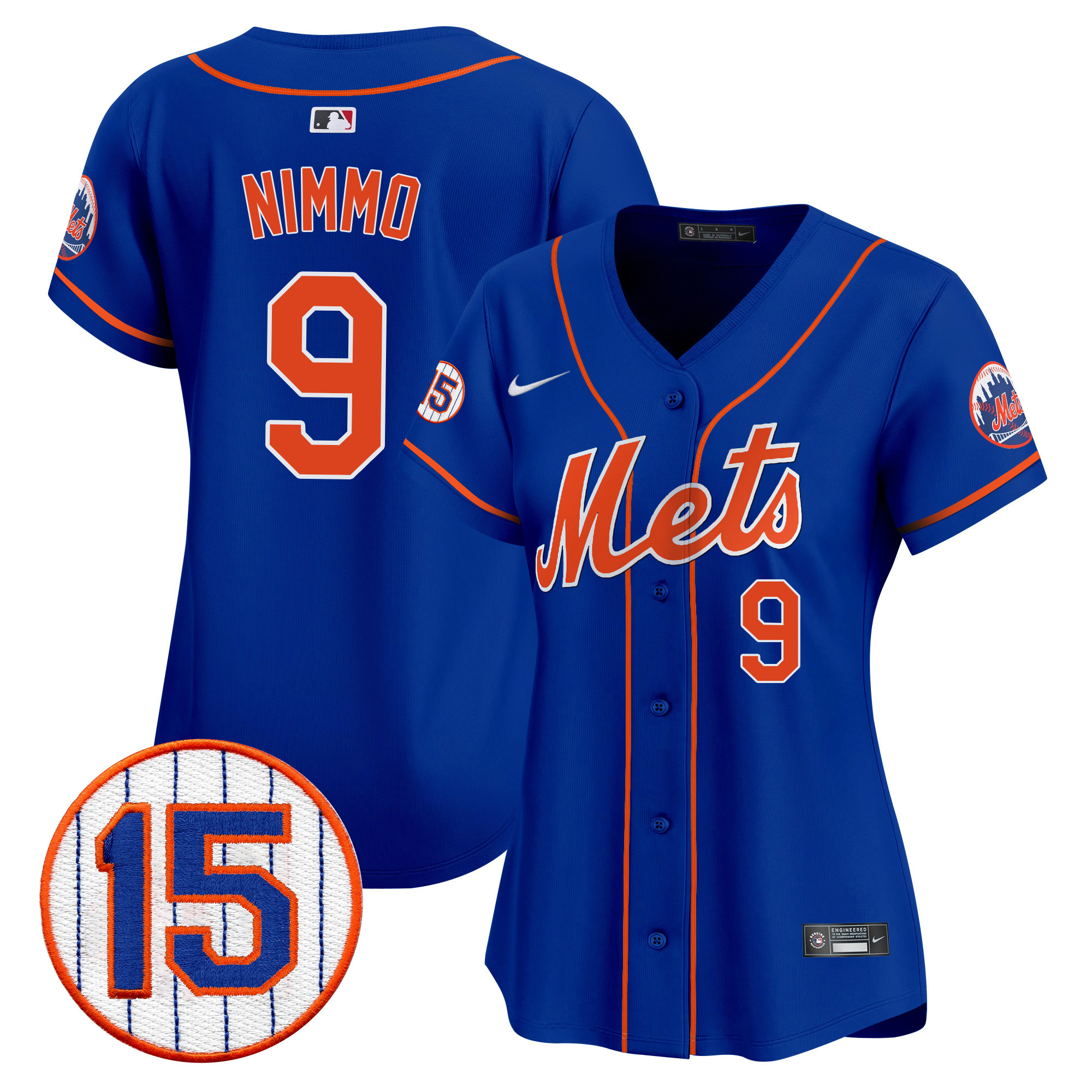 Brandon Nimmo Women's New York Mets Jerry Grote Patch Vapor Premier Limited Royal Jersey - All Stitched