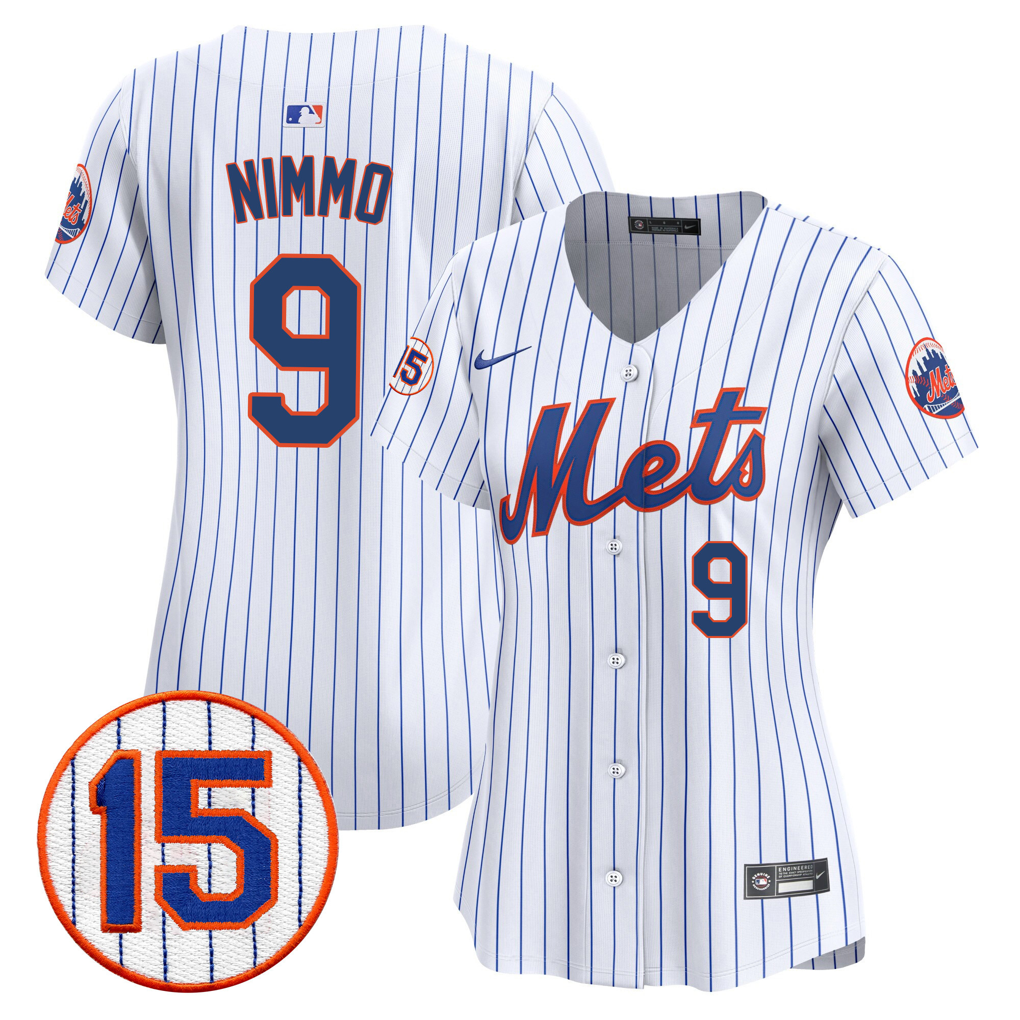Brandon Nimmo Women's New York Mets Jerry Grote Patch Vapor Premier Limited White Jersey - All Stitched