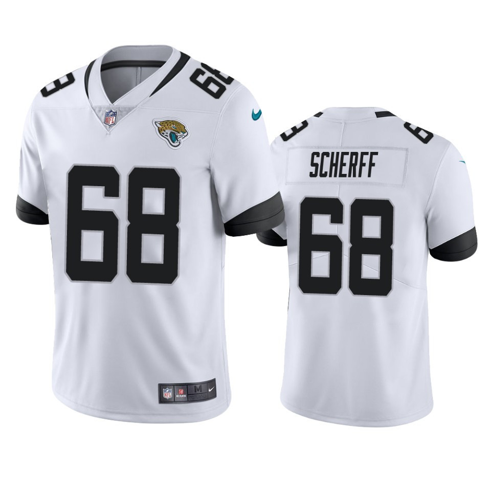 Brandon Scherff 68 Jacksonville Jaguars White Vapor Limited Stitched Jersey