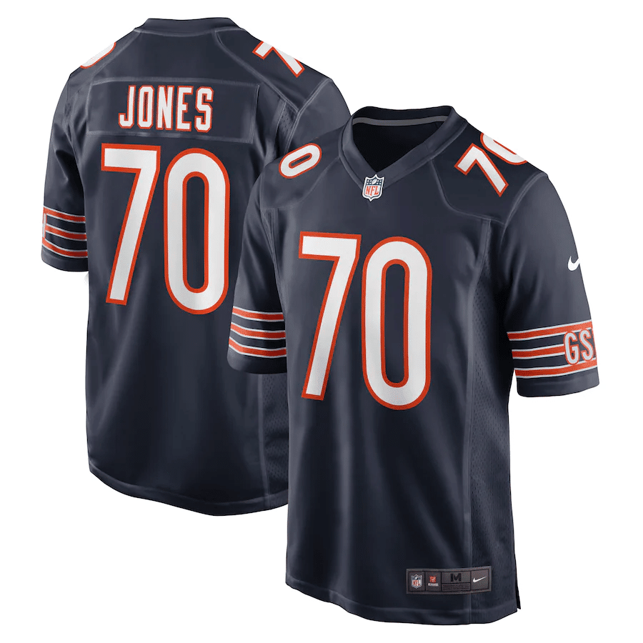 Braxton Jones Chicago Bears Stitched Jersey – Navy