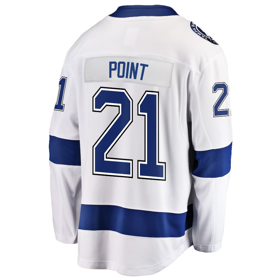 Brayden Point 21 Tampa Bay Lightning Stanley Cup 2023 Playoffs Patch Away Breakaway Men Stitched Jersey – White