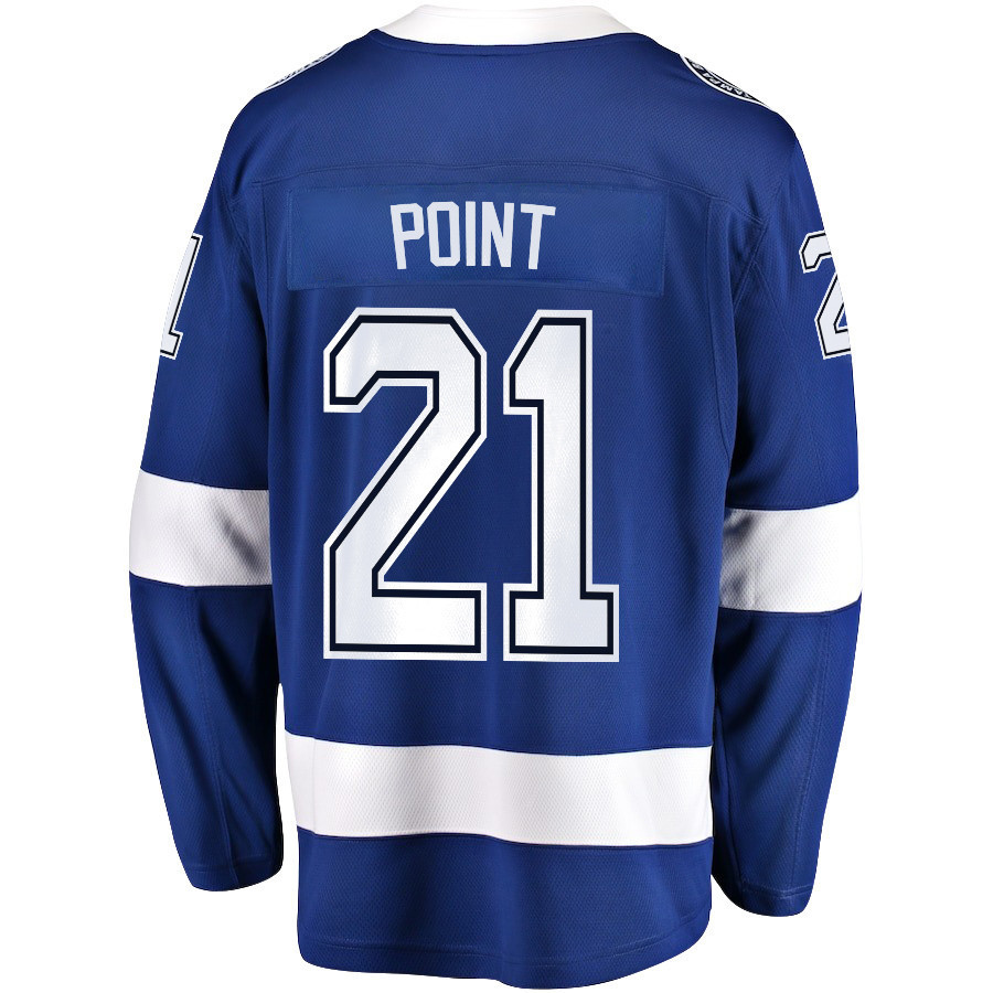Brayden Point 21 Tampa Bay Lightning Stanley Cup 2023 Playoffs Patch Home Breakaway Men Stitched Jersey – Blue