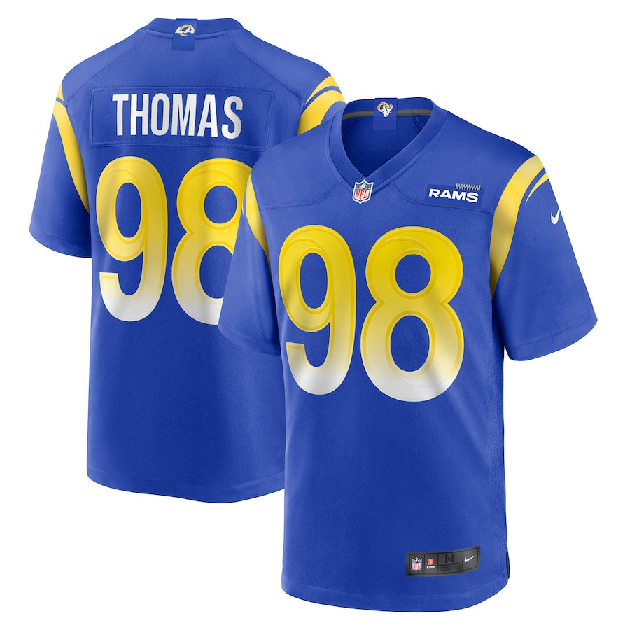 Brayden Thomas Los Angeles Rams Stitched Jersey – Royal