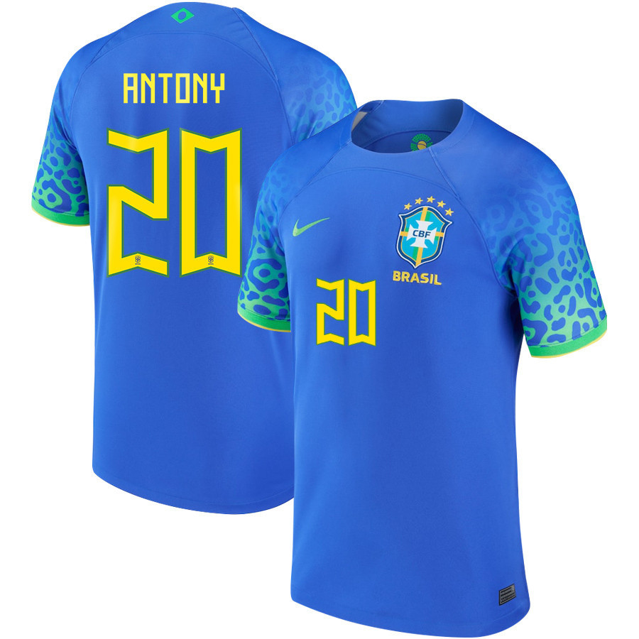 Brazil National Team 2022-23 Antony 20 Away Men Soccer Jersey – Blue