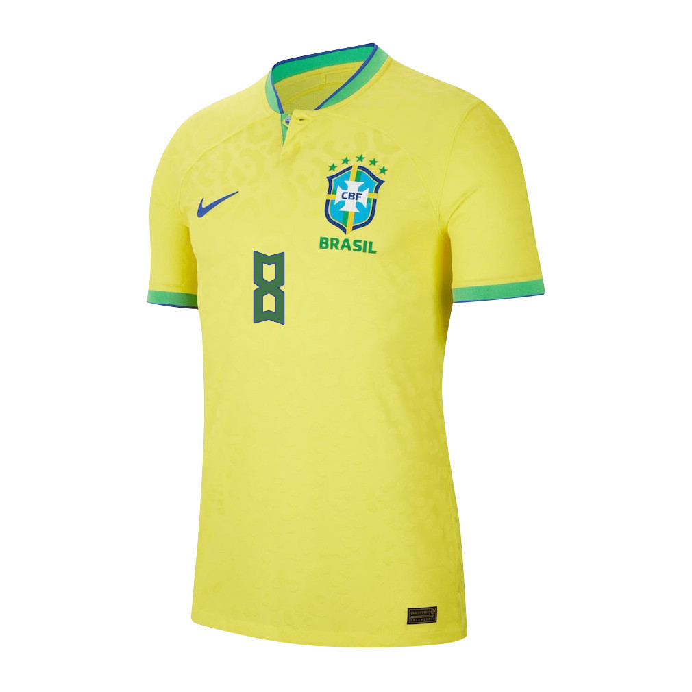 Brazil National Team 2022-23 Bruno Guimaraes 8 Home Soccer Jersey – Yellow