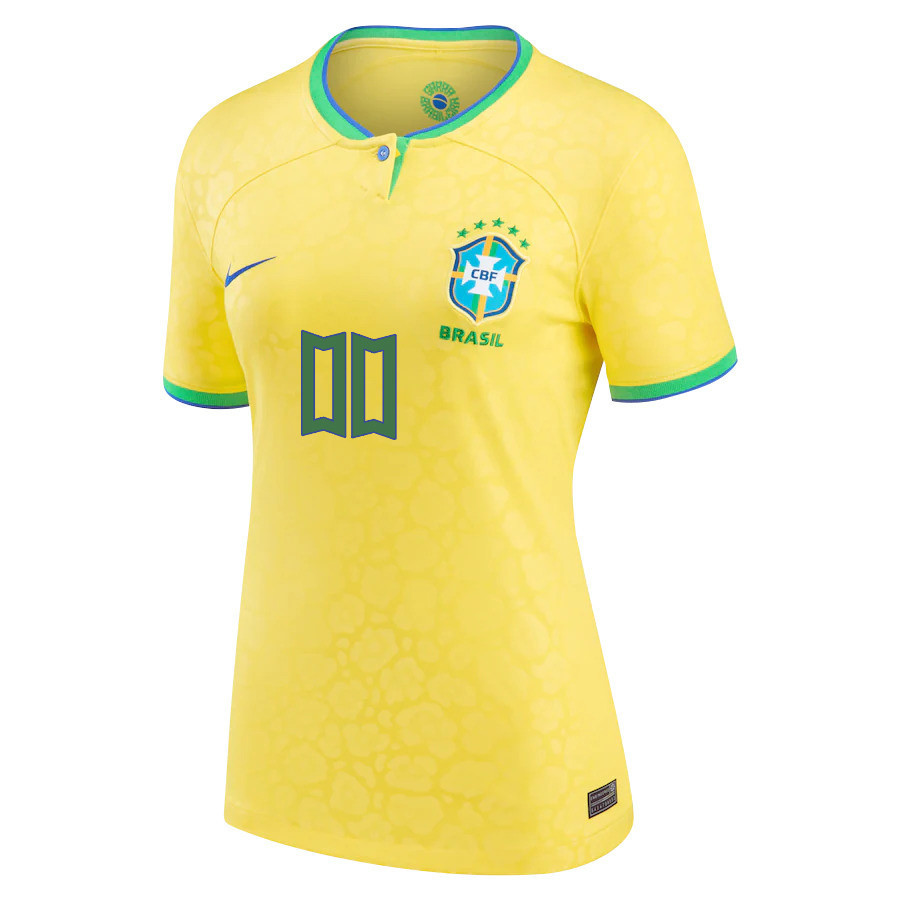 Brazil National Team 2022-23 Custom 00 Women Home Soccer Jersey