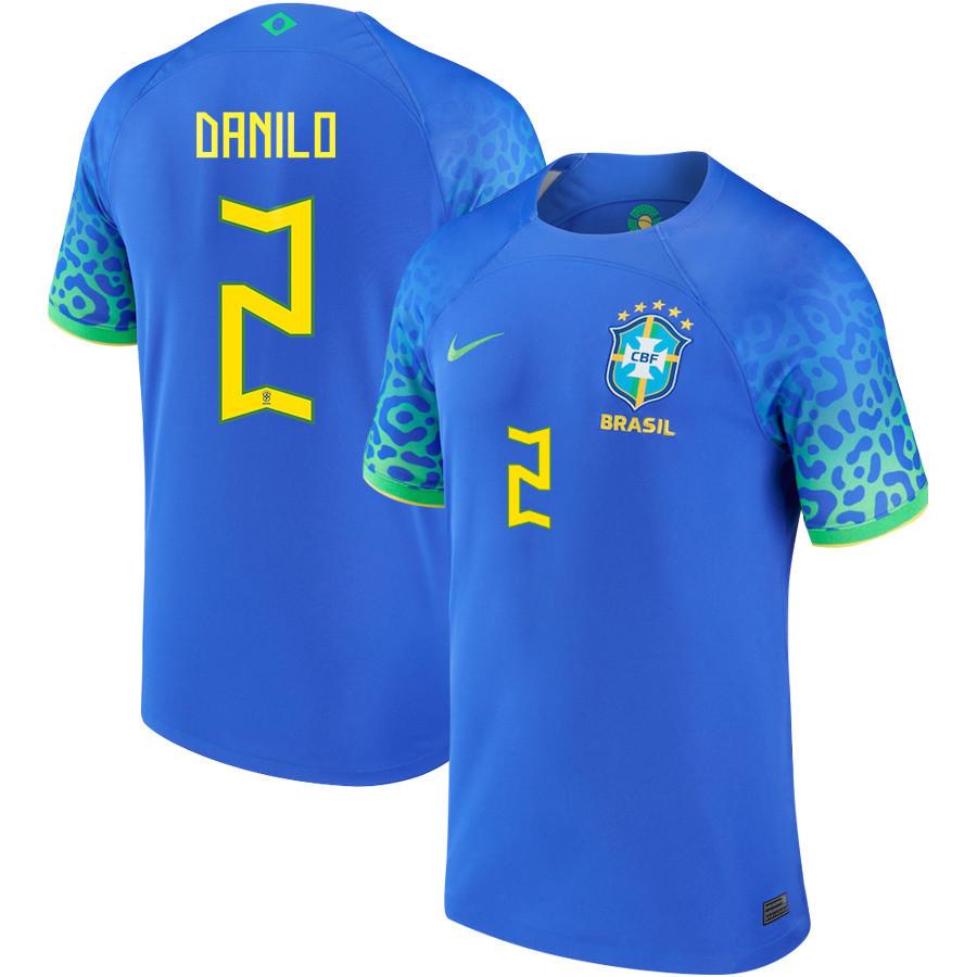 Brazil National Team 2022-23 Danilo 2 Home Away Men Soccer Jersey – Blue