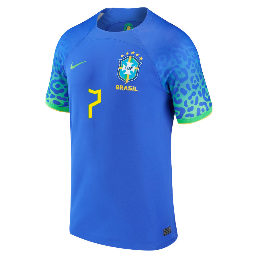 Brazil National Team 2022-23 Lucas Paquetá 7 Away Men Soccer Jersey – Blue