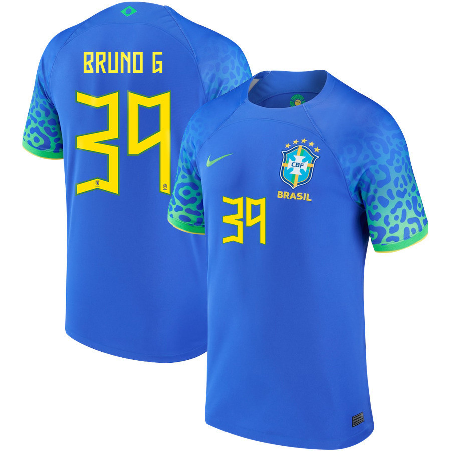 Brazil National Team 2022 Qatar World Cup Bruno Guimaraes 39 Away Men Soccer Jersey
