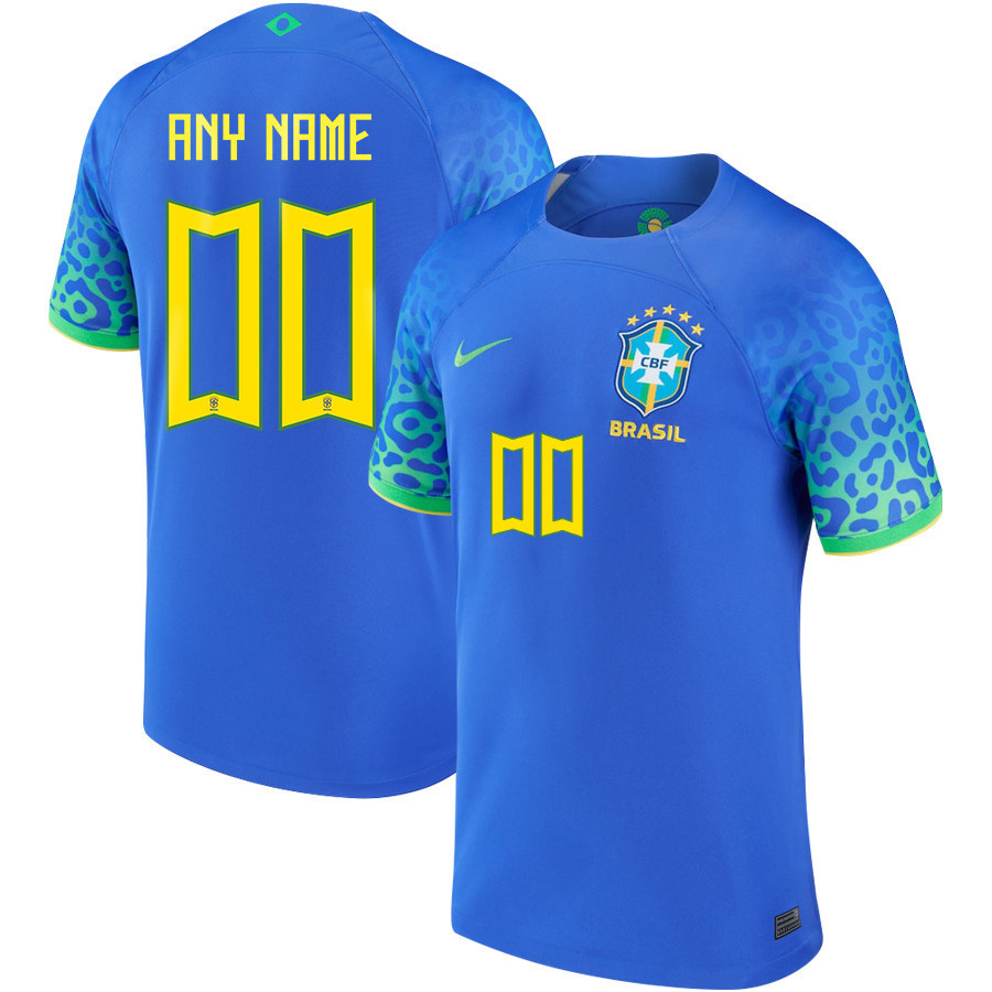 Brazil National Team  2022-23 Custom 00 Away  Soccer Jersey