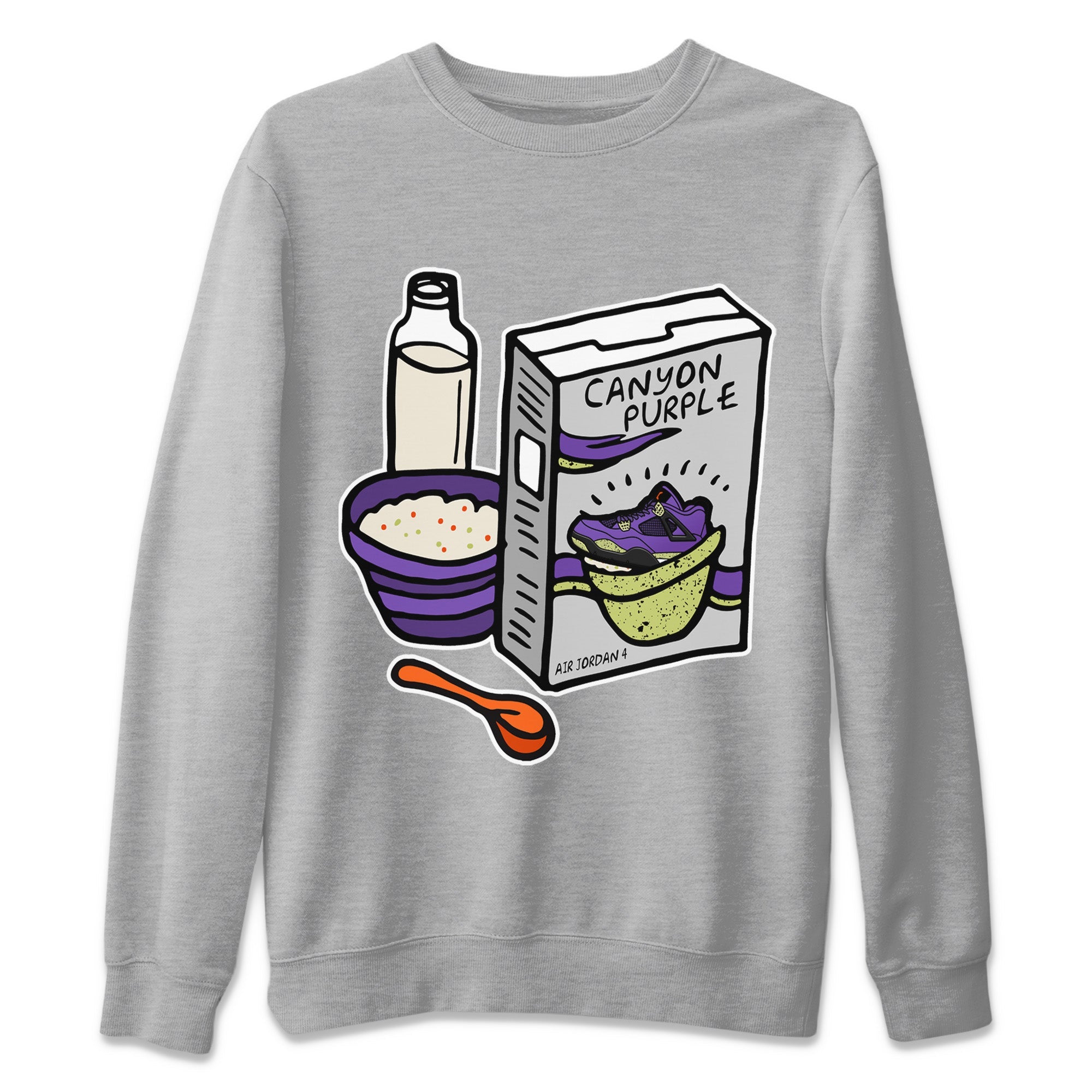 Breakfast Cereal Unisex Sweater – Air Jordan 4 Canyon Purple, Sneakers Matching Sweater