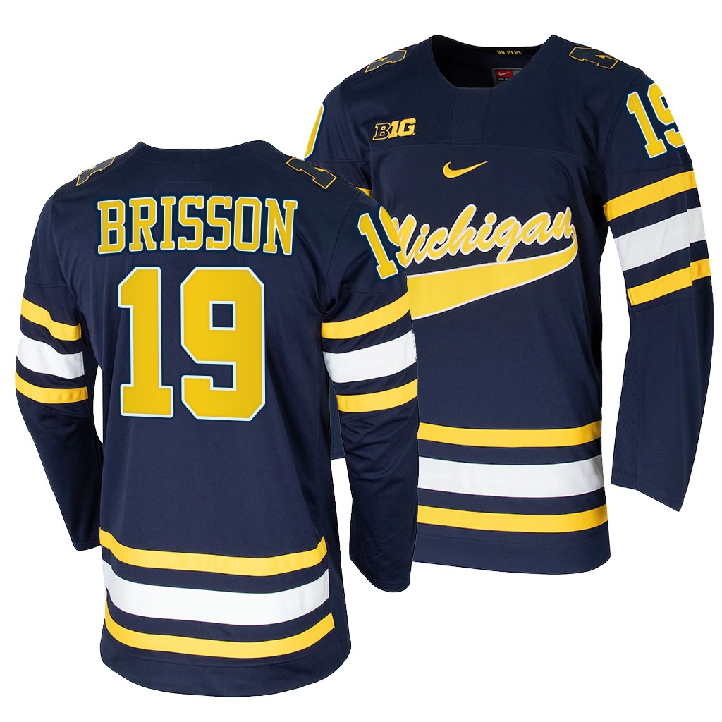 Brendan Brisson Michigan Wolverines Navy College Jersey