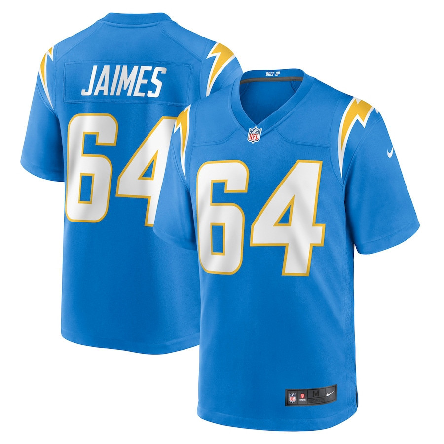 Brenden Jaimes 64 Los Angeles Chargers Game Stitched Jersey – Powder Blue