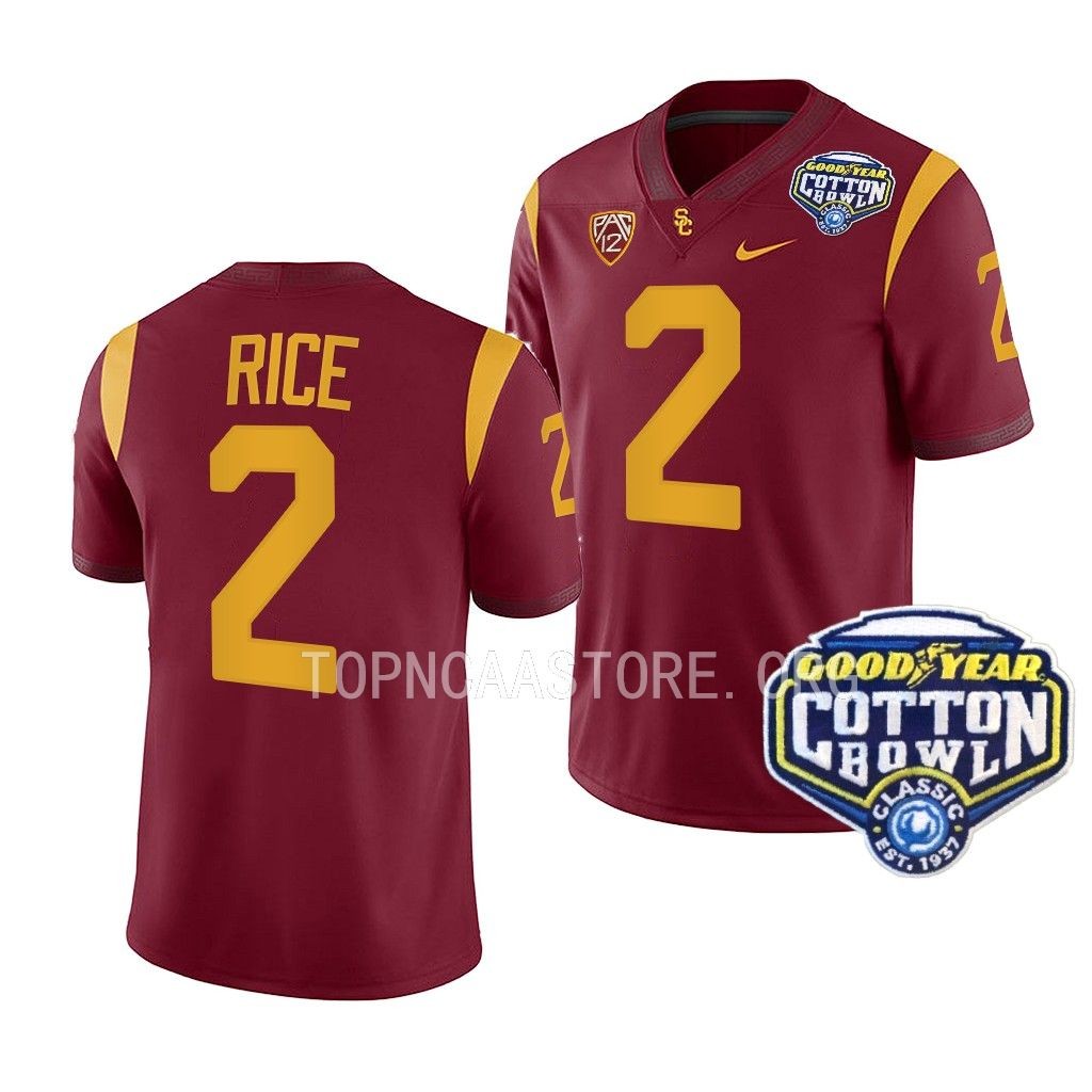 Brenden Rice USC Trojans 2023 Cotton Bowl Cardinal Men College 2 Jersey